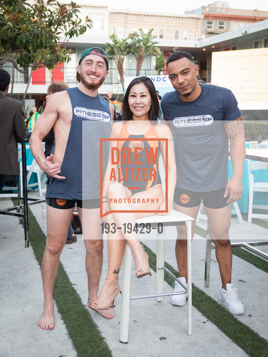 Jeremy Zadoorian, Kara Kim, Elliott Quinones, TNDC's Annual Pool Toss 2019, Phoenix Hotel. 601 Eddy St, Photo #193-19429-0 Jeremy Zadoorian, Kara Kim, Elliott Quinones, Photo #193-19429-0