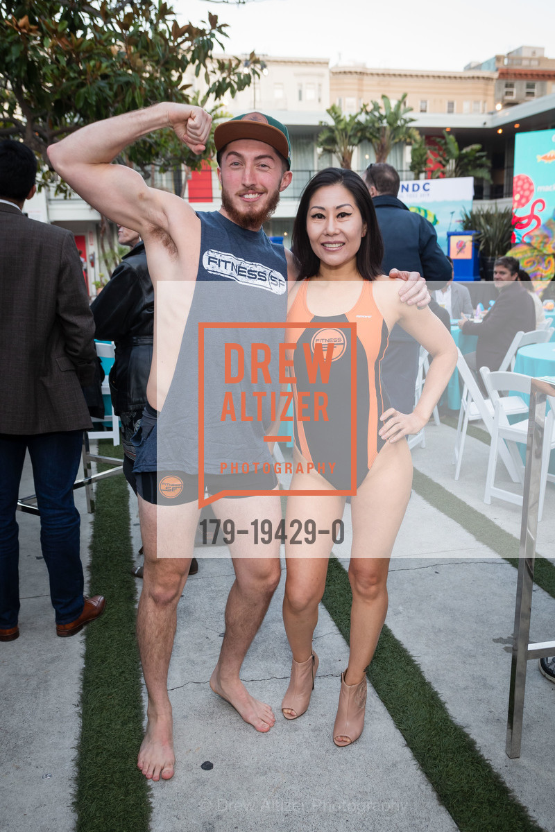 Jeremy Zadoorian, Kara Kim, TNDC's Annual Pool Toss 2019, Phoenix Hotel. 601 Eddy St, Photo #179-19429-0 Jeremy Zadoorian, Kara Kim, Photo #179-19429-0