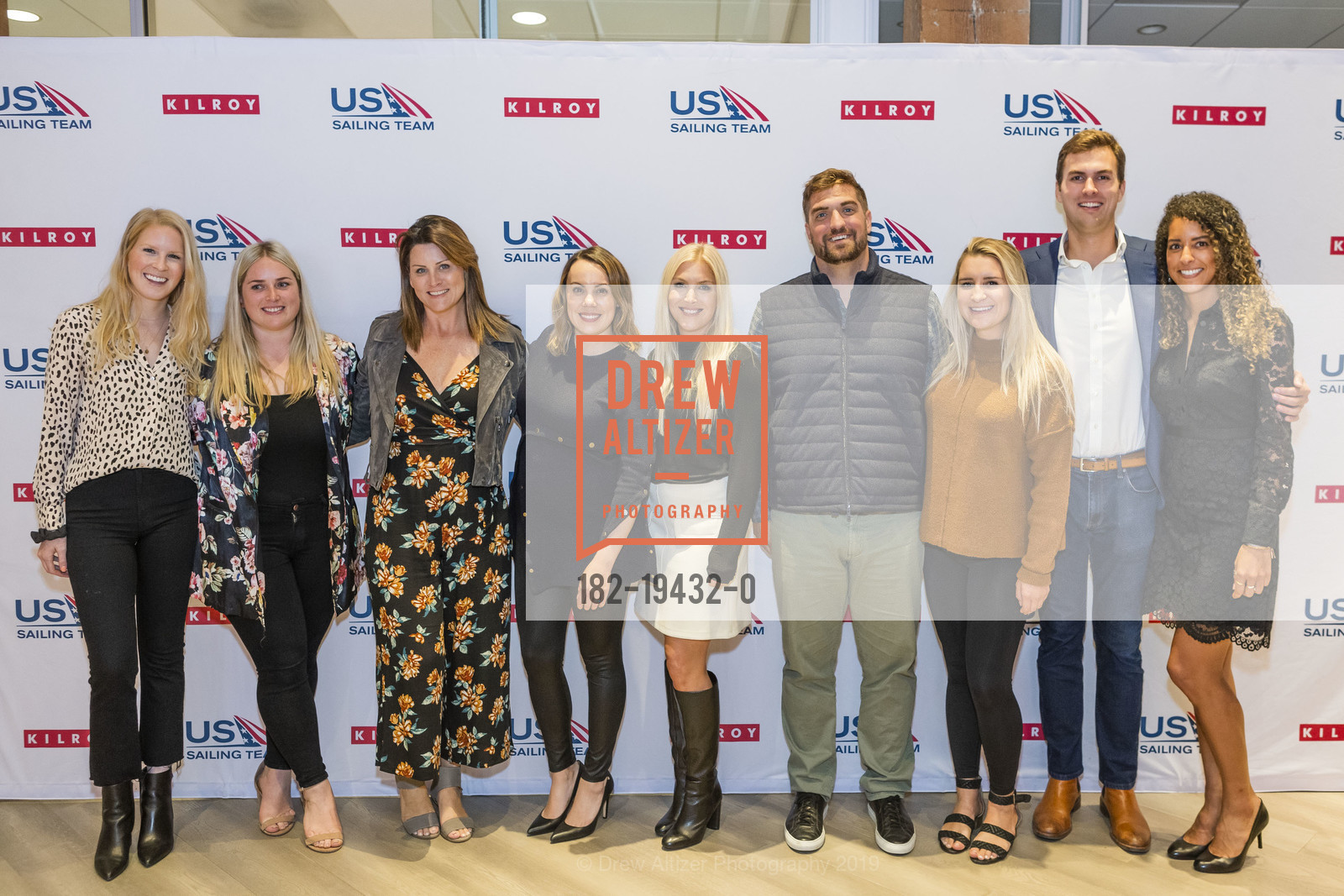 Cate Neukranz, Adrienne Pacheco, Shannon Knuth, Jessica Fine, Nate Smith, Kristy Ryan, Tanner Larson, Alexandra Stoelzle, Kilroy Realty / US Olympic Sailing Cocktail Reception 2019, Kilroy Innovation Center. 660 3rd St, October 16th, 2019, Photo #182-19432-0 Cate Neukranz, Adrienne Pacheco, Shannon Knuth, Jessica Fine, Nate Smith, Kristy Ryan, Tanner Larson, Alexandra Stoelzle, Photo #182-19432-0