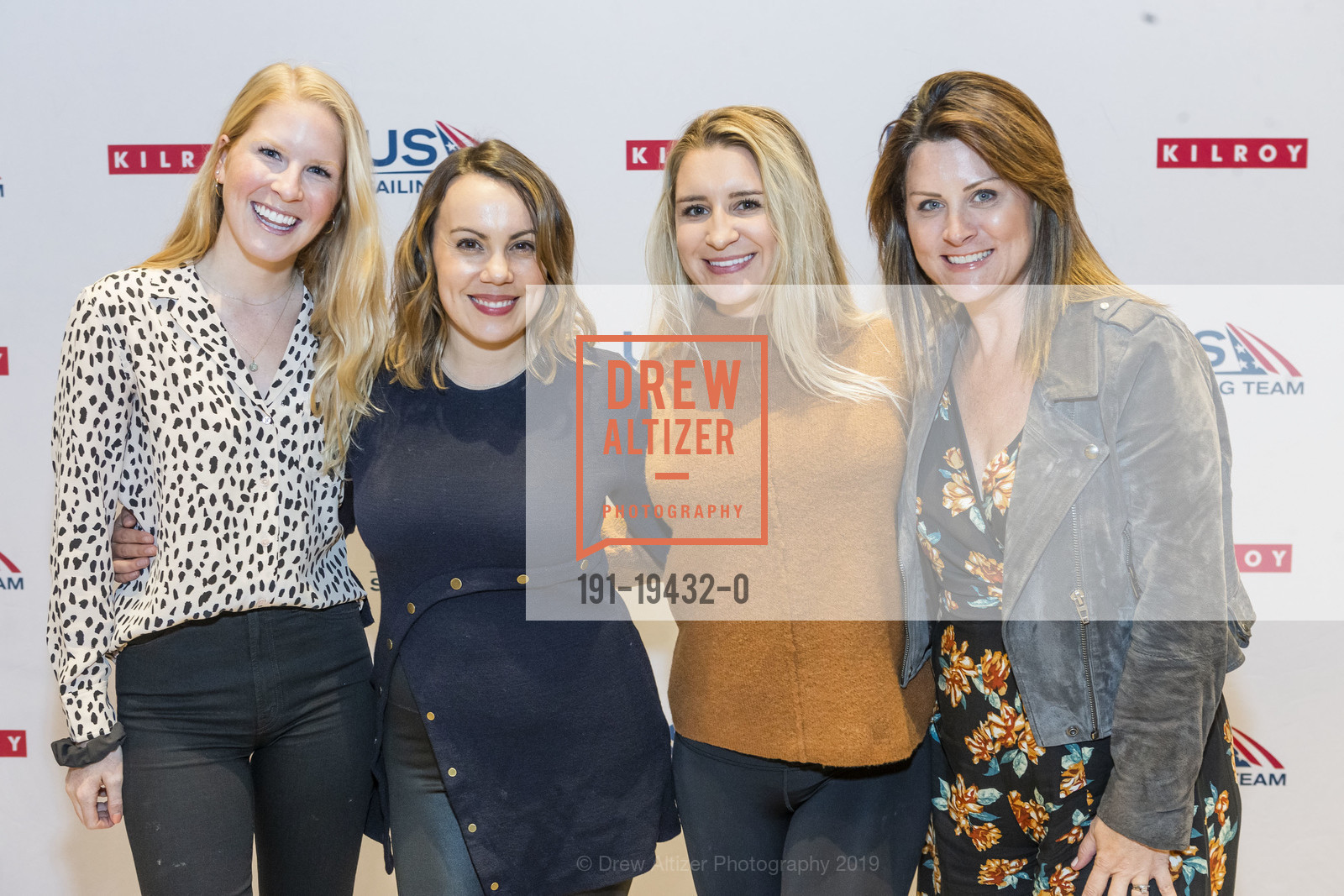 Cate Neukranz, Shannon Knuth, Kristy Ryan, Adrienne Pacheco, Kilroy Realty / US Olympic Sailing Cocktail Reception 2019, Kilroy Innovation Center. 660 3rd St, October 16th, 2019, Photo #191-19432-0 Cate Neukranz, Shannon Knuth, Kristy Ryan, Adrienne Pacheco, Photo #191-19432-0