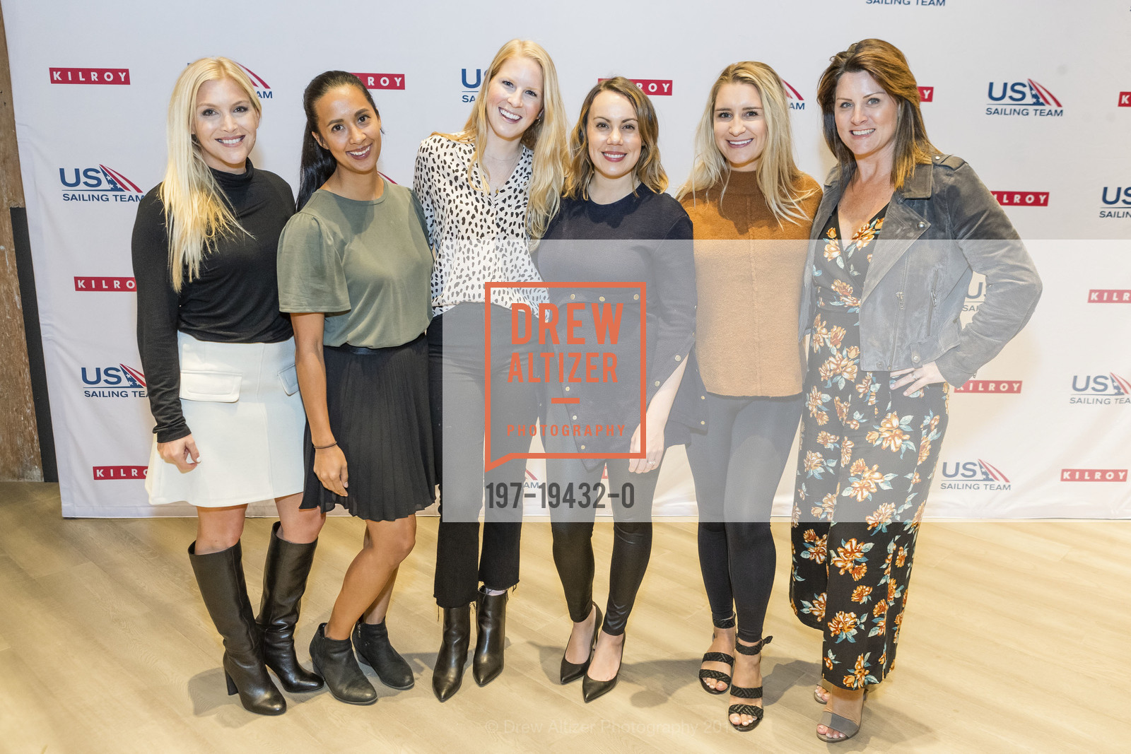 Jessica Fine, Angelica Cunningham, Cate Neukranz, Shannon Knuth, Kristy Ryan, Adrienne Pacheco, Kilroy Realty / US Olympic Sailing Cocktail Reception 2019, Kilroy Innovation Center. 660 3rd St, October 16th, 2019, Photo #197-19432-0 Jessica Fine, Angelica Cunningham, Cate Neukranz, Shannon Knuth, Kristy Ryan, Adrienne Pacheco, Photo #197-19432-0