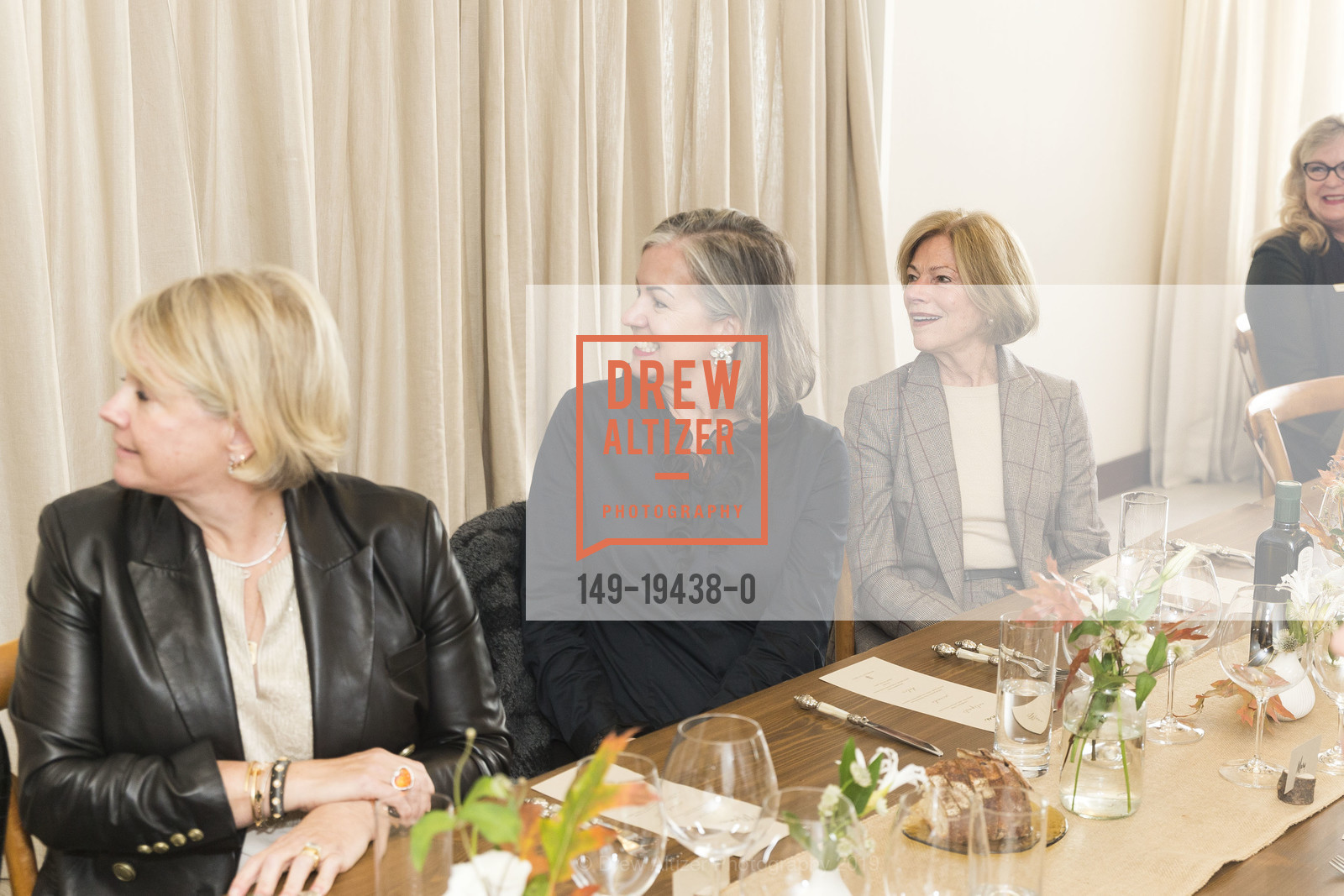 Betsy Garibaldi, Christy Morgan, Pam Kramlich, Neiman Marcus Hosts Brunello Cucinelli Luncheon with Carolina Cucinelli, Neiman Marcus, Rotunda. 150 Stockton Street, October 17th, 2019, Photo #149-19438-0 Betsy Garibaldi, Christy Morgan, Pam Kramlich, Photo #149-19438-0