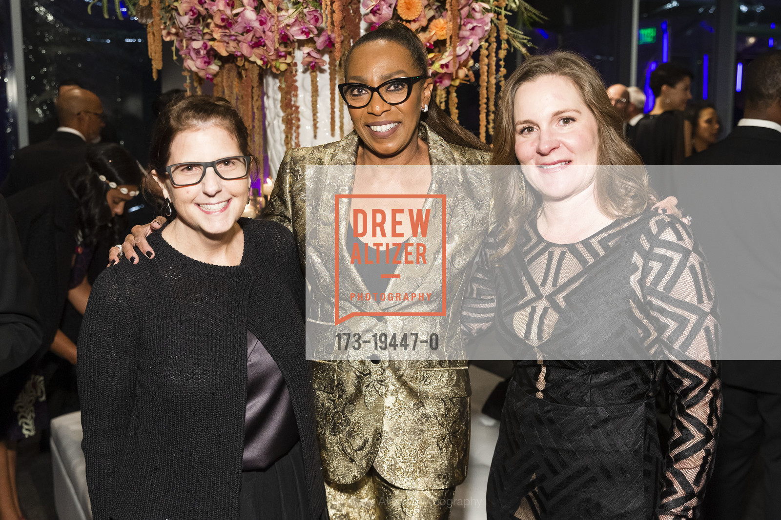 Leslie Nathy, Debra Caywood-Rukas, Elizabeth Torbit, MoAD's Afropolitan Ball 2019, City Metreon. 135 4th St, Photo #173-19447-0 Leslie Nathy, Debra Caywood-Rukas, Elizabeth Torbit, Photo #173-19447-0