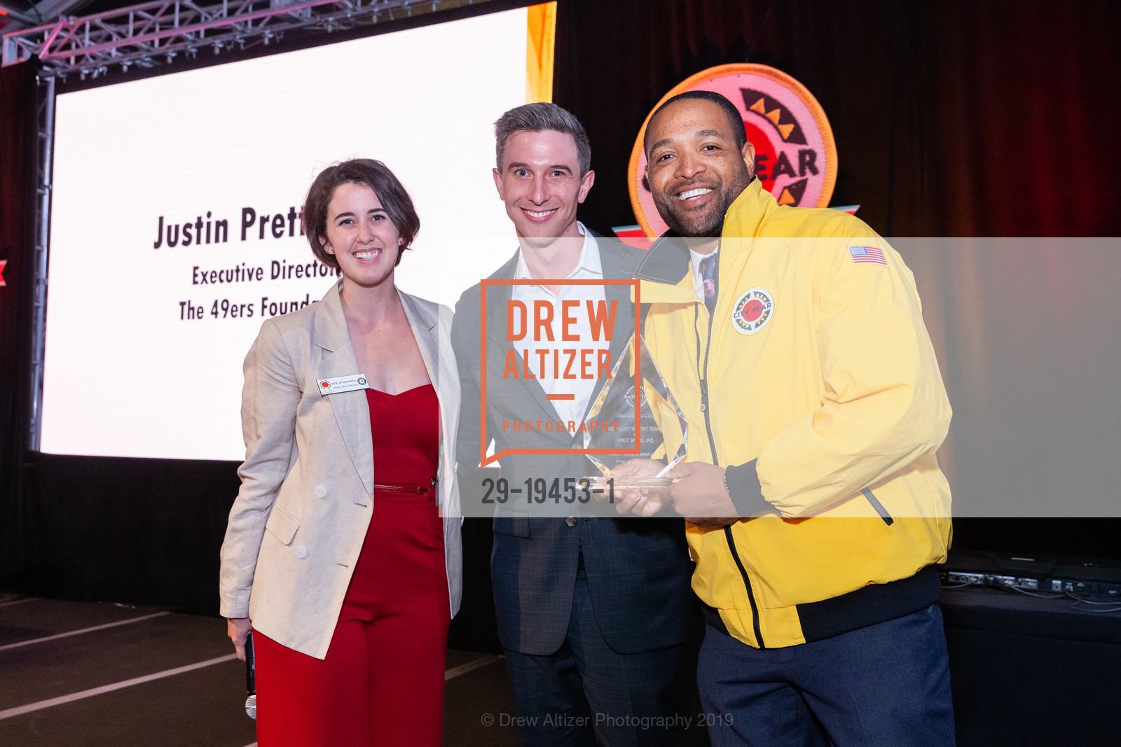 Ivy O'Connell, Stephen Stanwood, Justin Prettyman, City Year San Jose 25th Anniversary Gala 2019, Levi's Stadium. 4900 Marie P DeBartolo Way, October 17th, 2019, Photo #29-19453-1 Ivy O'Connell, Stephen Stanwood, Justin Prettyman, Photo #29-19453-1