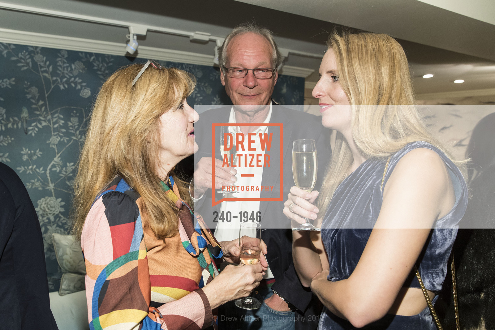 Karen Stanway, Adrian Stanway, Gwendolyn Rayner, de Gournay Celebrates Opening of New Boutique, de Gournay Showroom. 3681A Sacramento Street
, March 1st, 2017, Photo #240-1946 Karen Stanway, Adrian Stanway, Gwendolyn Rayner, Photo #240-1946