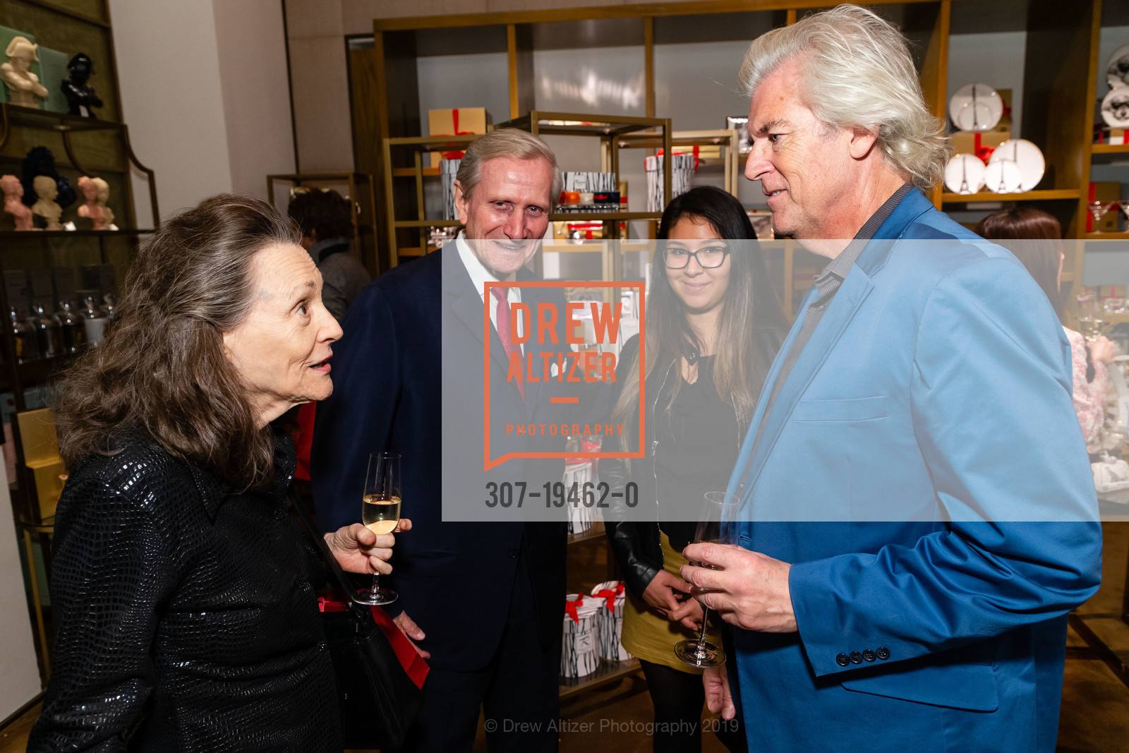 Doris Toomey, Helmut Schroeder, Alejandra Marin, Michael Anthony, Gump's Launch Party, Gump's. 250 Post Street, October 16th, 2019, Photo #307-19462-0 Doris Toomey, Helmut Schroeder, Alejandra Marin, Michael Anthony, Photo #307-19462-0