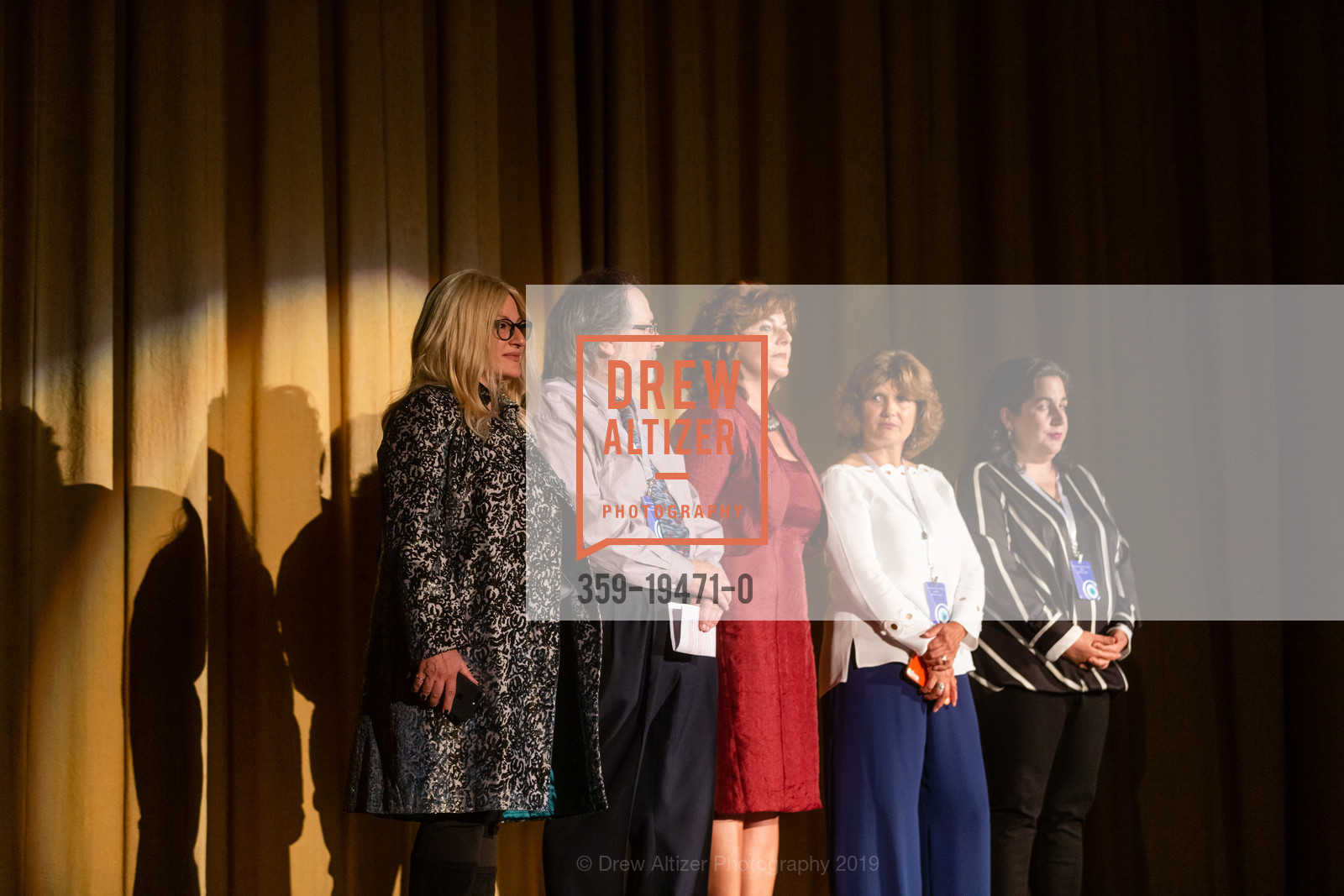 Despina Mouzaki, Kleon Skourtis. Katerina Mavroudi-Steck, Angeliki Karantzas, Maria Nicolacakis, 16th Annual SF Greek Film Festival Opening Night, Castro Theatre. 429 Castro Street, October 20th, 2019, Photo #359-19471-0 Despina Mouzaki, Kleon Skourtis. Katerina Mavroudi-Steck, Angeliki Karantzas, Maria Nicolacakis, Photo #359-19471-0