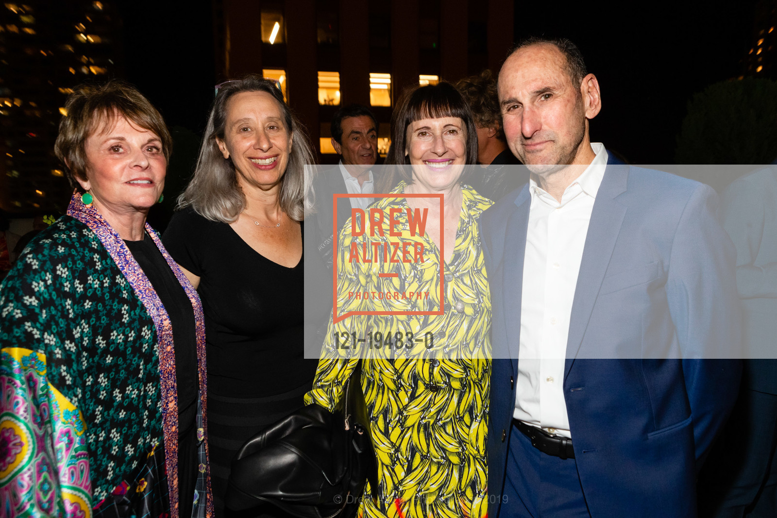 Mary Zlot, Connie Wolf, Carla Emil, Rich Silverstein, Fraenkel Gallery 40th Anniversary Celebration, One Kearny Club. 23 Geary Street, October 22nd, 2019, Photo #121-19483-0 Mary Zlot, Connie Wolf, Carla Emil, Rich Silverstein, Photo #121-19483-0