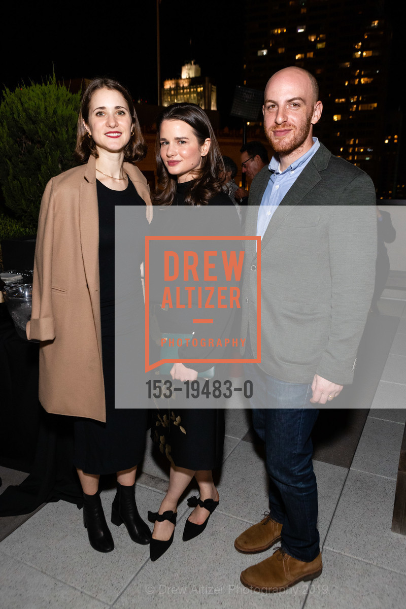 Raphael Lipinsky, Daphne Palmer, David Colt, Fraenkel Gallery 40th Anniversary Celebration, One Kearny Club. 23 Geary Street, October 22nd, 2019, Photo #153-19483-0 Raphael Lipinsky, Daphne Palmer, David Colt, Photo #153-19483-0