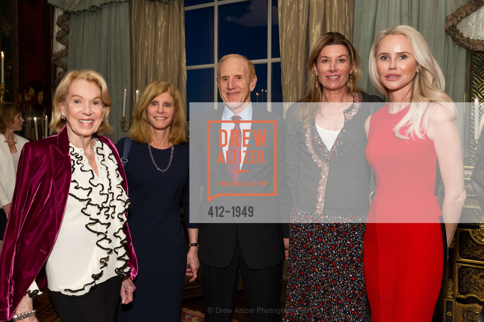 Charlotte Shultz, Laurie Green, Jay Gellert, Susan Dunlevy, Vanessa Getty, Gordon and Ann Getty Host Dr. Laurie Green for the Maven Project, Private Residence, March 2nd, 2017, Photo #412-1949 Charlotte Shultz, Laurie Green, Jay Gellert, Susan Dunlevy, Vanessa Getty, Photo #412-1949