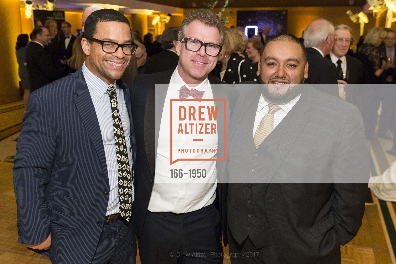 Miles Armstead, Simon Baker, Alberto Mendez, CalShakes Fundraiser 2017, Claremont Club & Spa. 41 Tunnel Rd. Berkeley, California 94705, March 4th, 2017, Photo #166-1950 Miles Armstead, Simon Baker, Alberto Mendez, Photo #166-1950