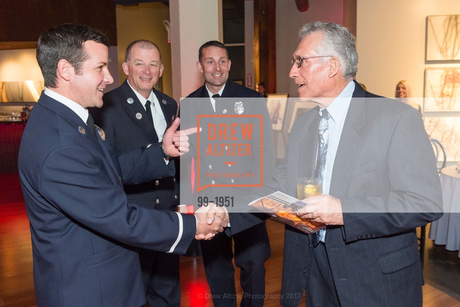 Lenard Caulder, Jason Aldridge, San Francisco Firefighters Cancer Prevention Foundation's The Art of Fire Gala, Terra Gallery. 511 Harrison St, March 4th, 2017, Photo #99-1951 Lenard Caulder, Jason Aldridge, Photo #99-1951