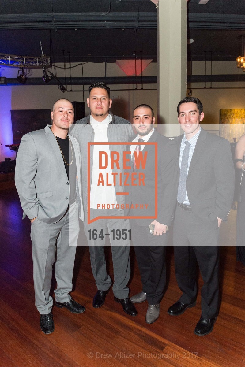 Mario Armenta, Felipe Rodriguez, Daniel Armenta, Andrew Armenta, San Francisco Firefighters Cancer Prevention Foundation's The Art of Fire Gala, Terra Gallery. 511 Harrison St, March 4th, 2017, Photo #164-1951 Mario Armenta, Felipe Rodriguez, Daniel Armenta, Andrew Armenta, Photo #164-1951