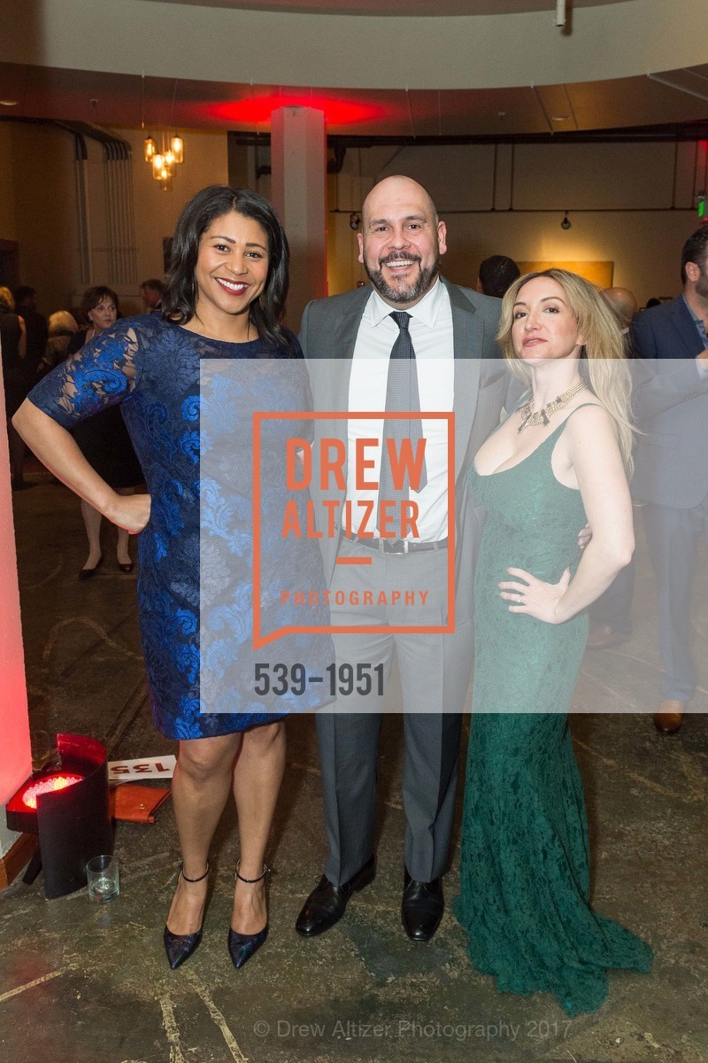 London Breed, Nate Haas, Katie Haas, San Francisco Firefighters Cancer Prevention Foundation's The Art of Fire Gala, Terra Gallery. 511 Harrison St, March 4th, 2017, Photo #539-1951 London Breed, Nate Haas, Katie Haas, Photo #539-1951