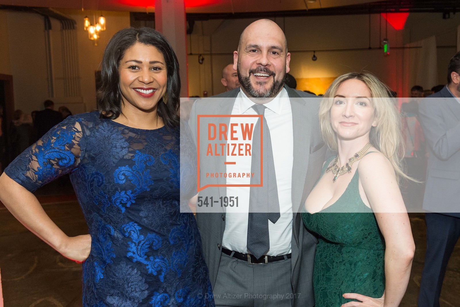 London Breed, Nate Haas, Katie Haas, San Francisco Firefighters Cancer Prevention Foundation's The Art of Fire Gala, Terra Gallery. 511 Harrison St, March 4th, 2017, Photo #541-1951 London Breed, Nate Haas, Katie Haas, Photo #541-1951