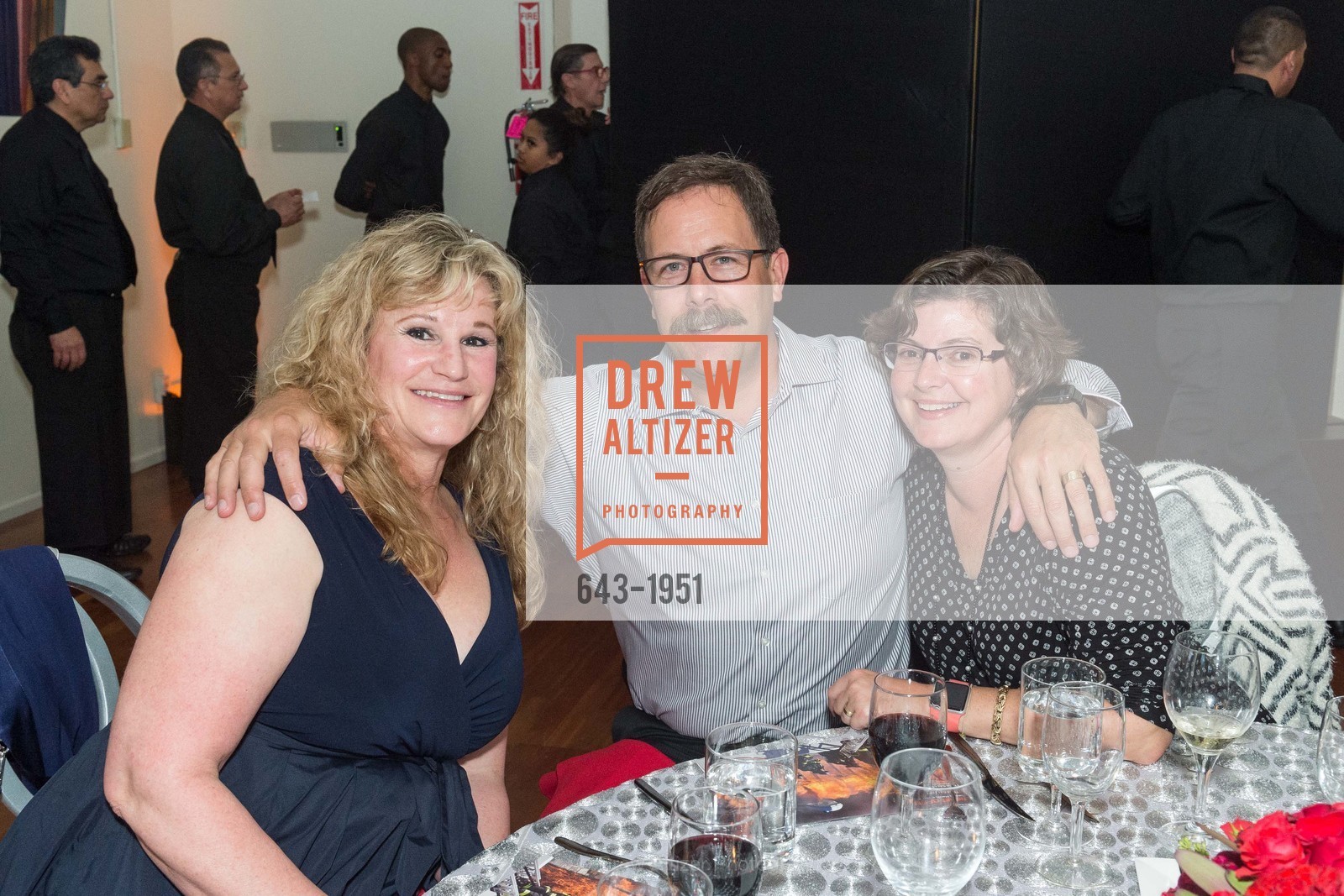 Janette Brock, Bryan Rubenstein, Elizabeth Rubenstein, San Francisco Firefighters Cancer Prevention Foundation's The Art of Fire Gala, Terra Gallery. 511 Harrison St, March 4th, 2017, Photo #643-1951 Janette Brock, Bryan Rubenstein, Elizabeth Rubenstein, Photo #643-1951