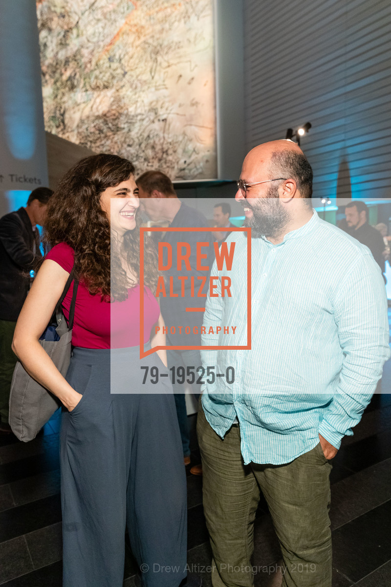 Marwa Arsanios, Hassan Khan, SFMOMA SOFT POWER CC/DC Preview + Reception, SFMOMA, October 23rd, 2019, Photo #79-19525-0 Marwa Arsanios, Hassan Khan, Photo #79-19525-0