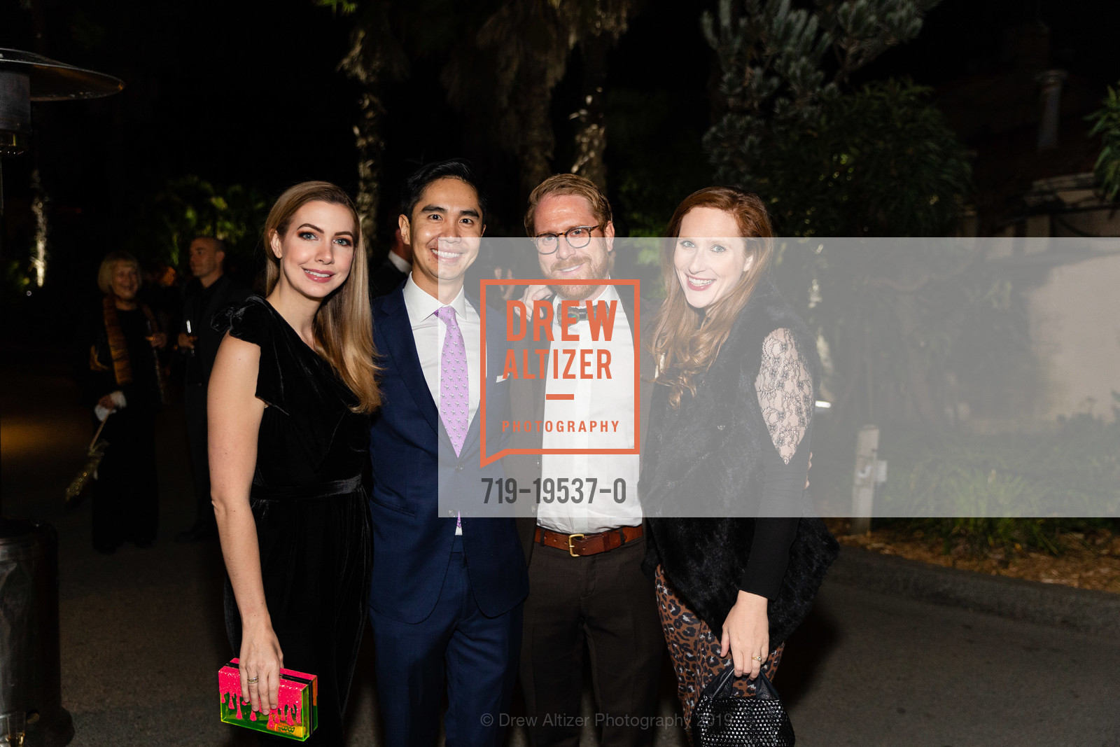 Taylar Hart, Kelvin Kwong, Andrew Rosenthal, Jennifer Rosenthal, SF Zoo's Fur Ball 2019: MasqueROAR, SF Zoo. Sloat Blvd. & Great Highway, October 25th, 2019, Photo #719-19537-0 Taylar Hart, Kelvin Kwong, Andrew Rosenthal, Jennifer Rosenthal, Photo #719-19537-0