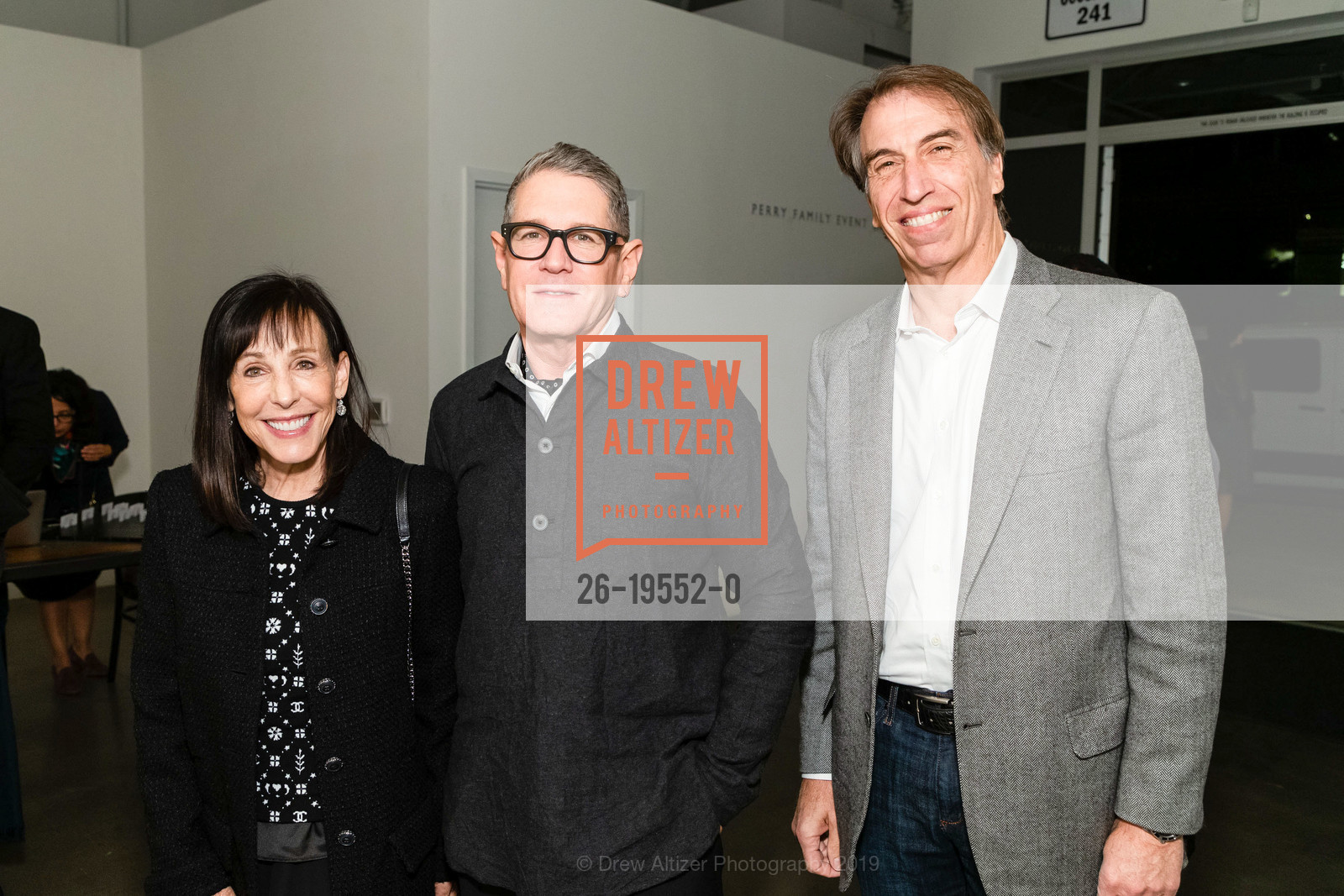 Debbie Rachleff, Steven Volpe, Andy Rachleff, CCA Wattis Institute Dinner, Wattis Institute. 360 Kansas Street, October 28th, 2019, Photo #26-19552-0 Debbie Rachleff, Steven Volpe, Andy Rachleff, Photo #26-19552-0