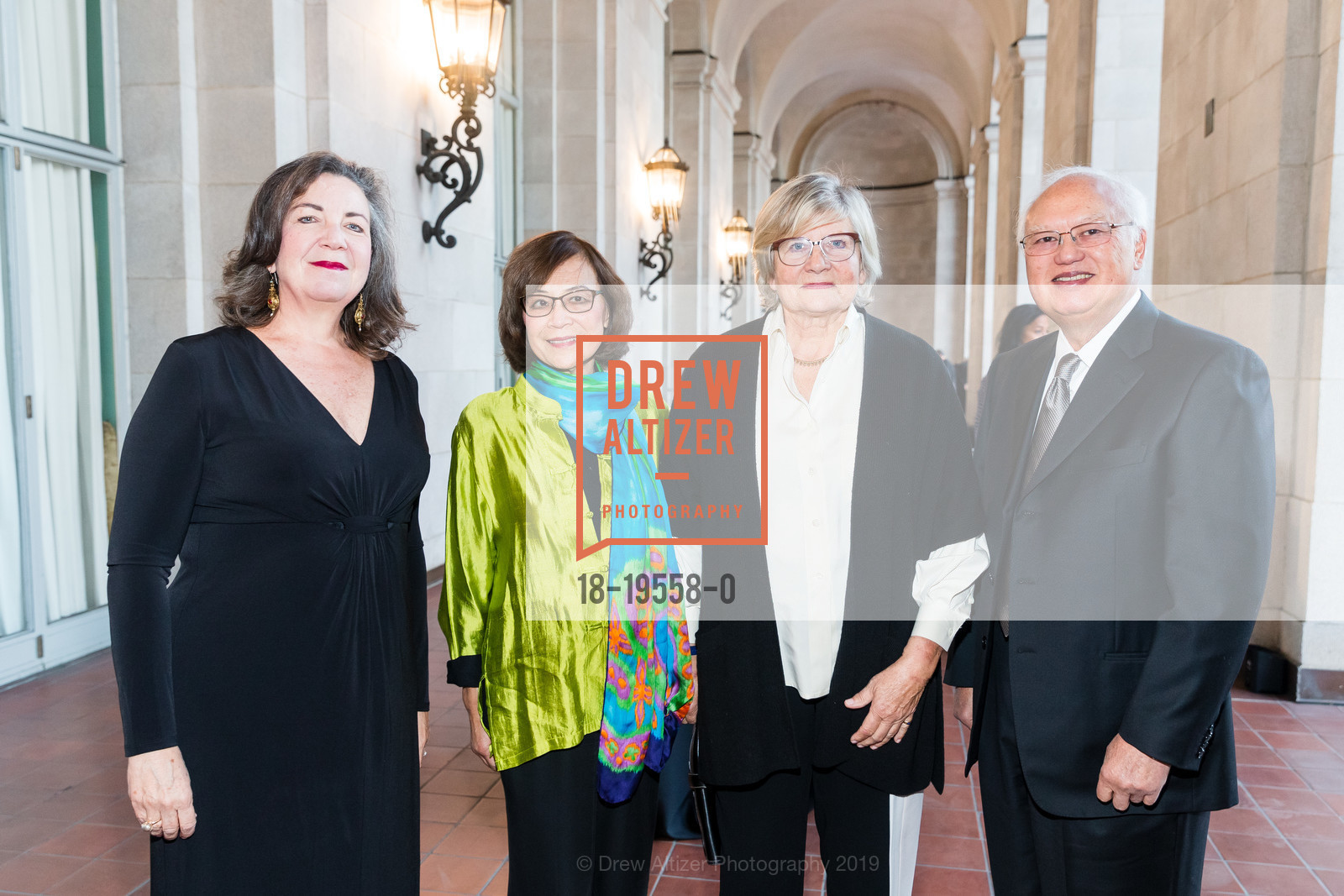 Melanie Smith, Victoria Fong, Bettina Hugh, Barry Fong, San Francisco Performances 40th Anniversary Gala, San Francisco War Memorial. 401 Van Ness, October 29th, 2019, Photo #18-19558-0 Melanie Smith, Victoria Fong, Bettina Hugh, Barry Fong, Photo #18-19558-0