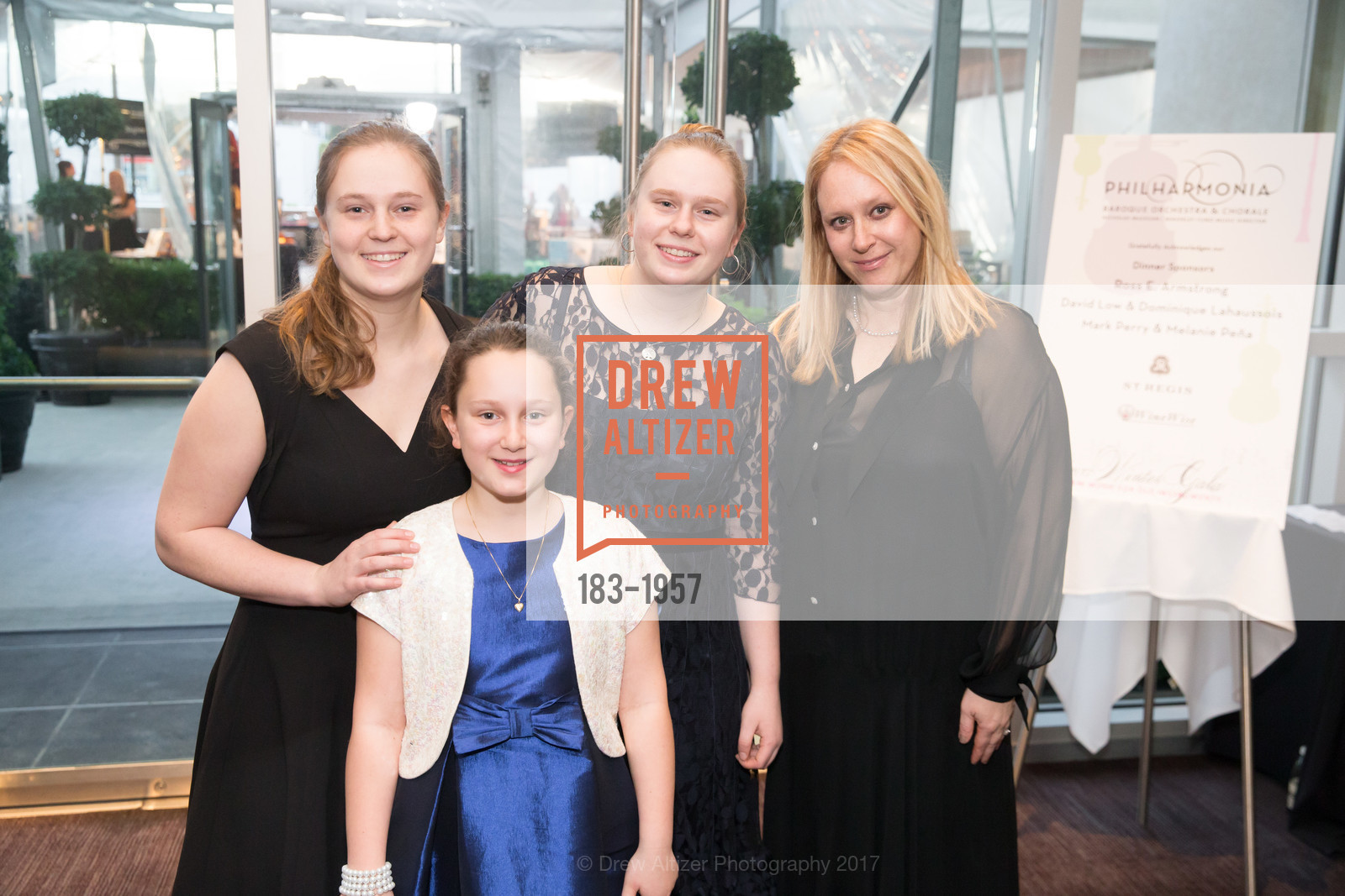 Audrey ?, Lina ?, Hannah Harris, Courtney Beck, San Francisco Philharmonia Baroque Orchestra & Chorale 2017 Winter Gala, St. Regis Hotel. 125 Third Street, March 10th, 2017, Photo #183-1957 Audrey ?, Lina ?, Hannah Harris, Courtney Beck, Photo #183-1957