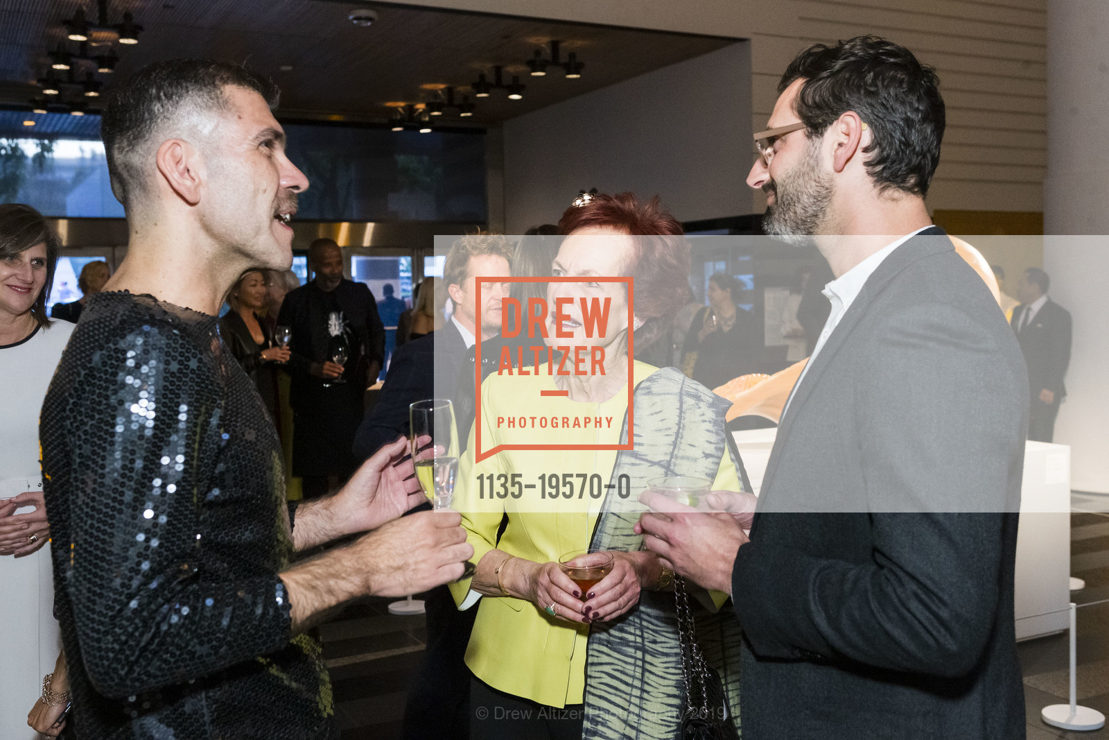 Billy Heidenfeldt, Helen Hilton Raiser, Joseph Becker, SFMOMA Contemporary Vision Award Honoring Neri Oxman 2019, SFMOMA, October 30th, 2019, Photo #1135-19570-0 Billy Heidenfeldt, Helen Hilton Raiser, Joseph Becker, Photo #1135-19570-0