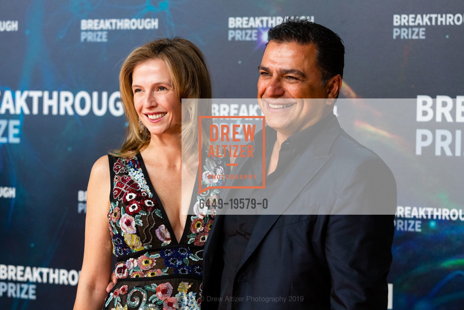 Gisel Kordestani, Omid Kordestani, 8th Annual Breakthrough Prize Awards, NASA Ames Research Center, Hangar One. Moffett Federal Airfield, November 3rd, 2019, Photo #6449-19579-0 Gisel Kordestani, Omid Kordestani, Photo #6449-19579-0