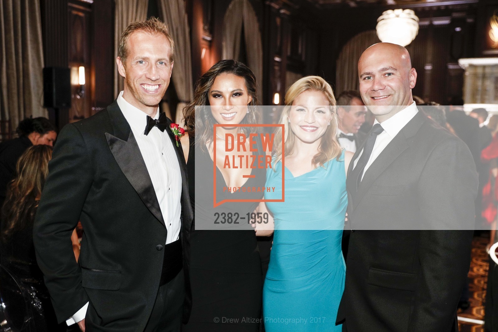 Jake Harriman, Mina Chang, Julie Simpson, Alex Martin, Red Cross Gala 2017, Julia Morgan Ballroom. 465 California St San Francisco, California 94104, March 11th, 2017, Photo #2382-1959 Jake Harriman, Mina Chang, Julie Simpson, Alex Martin, Photo #2382-1959