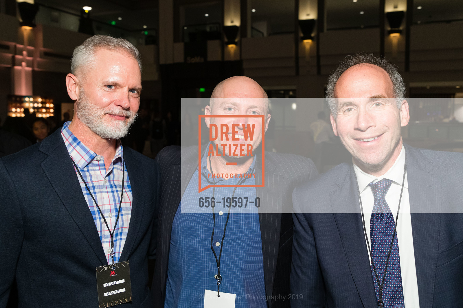 Brett Allor, Adam Isen, John Kimball, San Francisco Marriott Marquis - Let Your Mind Travel Event, Marriott Marque. 780 Mission Street, November 4th, 2019, Photo #656-19597-0 Brett Allor, Adam Isen, John Kimball, Photo #656-19597-0