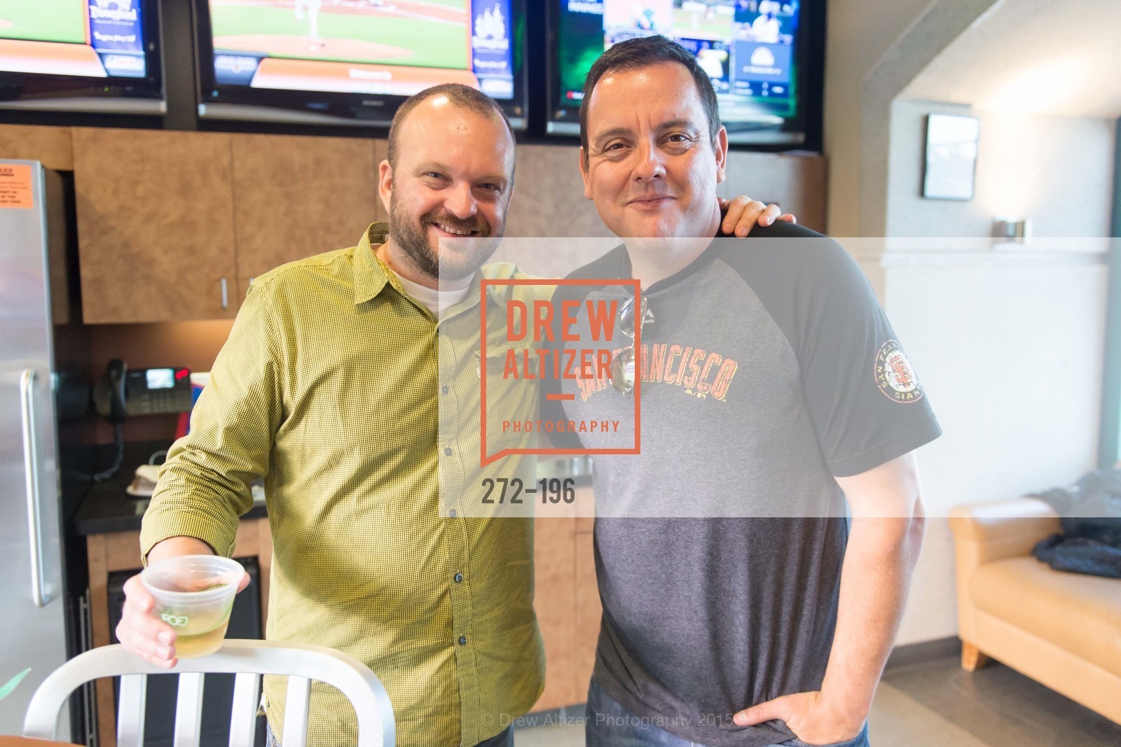 Travis Loughran, Marcus Najera, Gucci & Vogue Dinner, San Francisco Giants AT&T Park, Virgin America Loft. San Francisco Giants AT&T Park, Virgin America Loft . 24 Willie Mays Plaza, July 10th, 2015, Photo #272-196 Travis Loughran, Marcus Najera, Photo #272-196