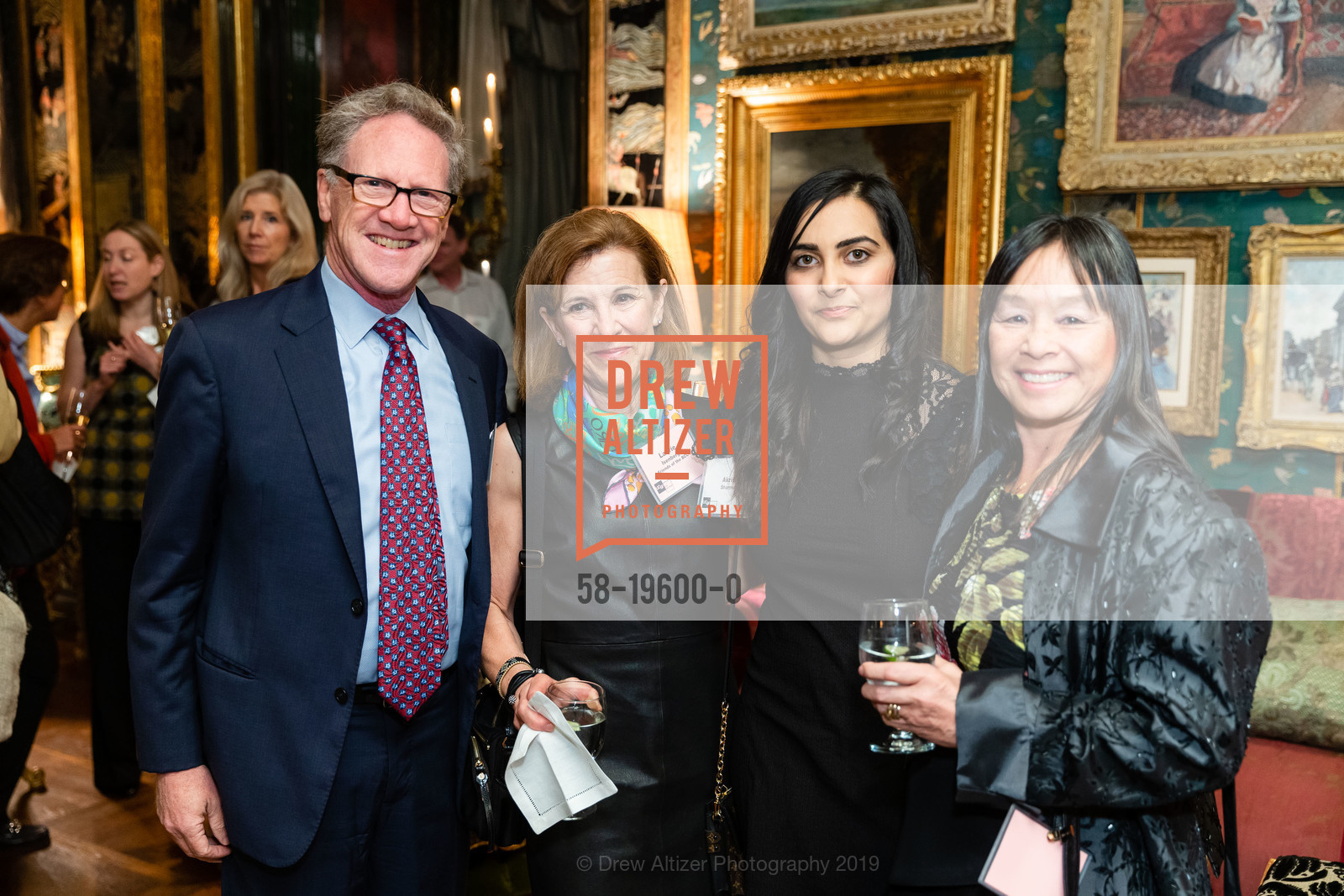 Joel Roos, Laurie Isenberg, Akriti Sharma, Julie Wong, Gordon and Ann Getty Host Director’s Circle Breast Cancer Research, Private Residence, November 4th, 2019, Photo #58-19600-0 Joel Roos, Laurie Isenberg, Akriti Sharma, Julie Wong, Photo #58-19600-0
