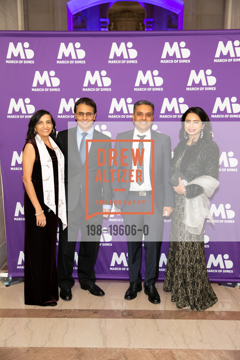 Hina Patel, Naresh Patel, Tushaar Anand, Varsha Kanwar, 18th Annual March of Dimes Signature Chefs Auction & Gala, San Francisco City Hall. 1 Dr. Carlton B. Goodlett Place, November 7th, 2019, Photo #198-19606-0 Hina Patel, Naresh Patel, Tushaar Anand, Varsha Kanwar, Photo #198-19606-0