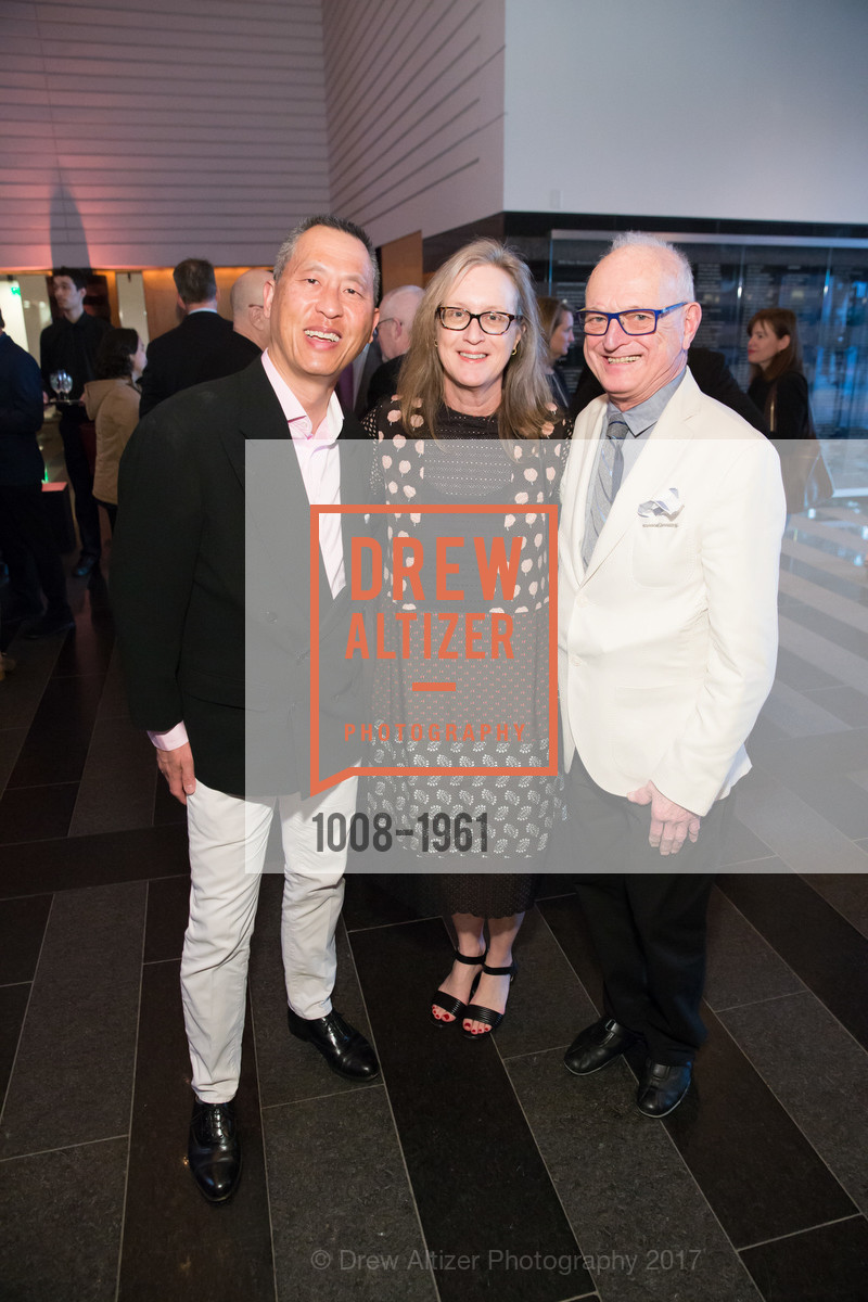 Darrell Louie, Janet Bishop, Paul Templeton, Matisse/Diebenkorn Preview and Reception at SFMOMA, SF MOMA, March 8th, 2017, Photo #1008-1961 Darrell Louie, Janet Bishop, Paul Templeton, Photo #1008-1961