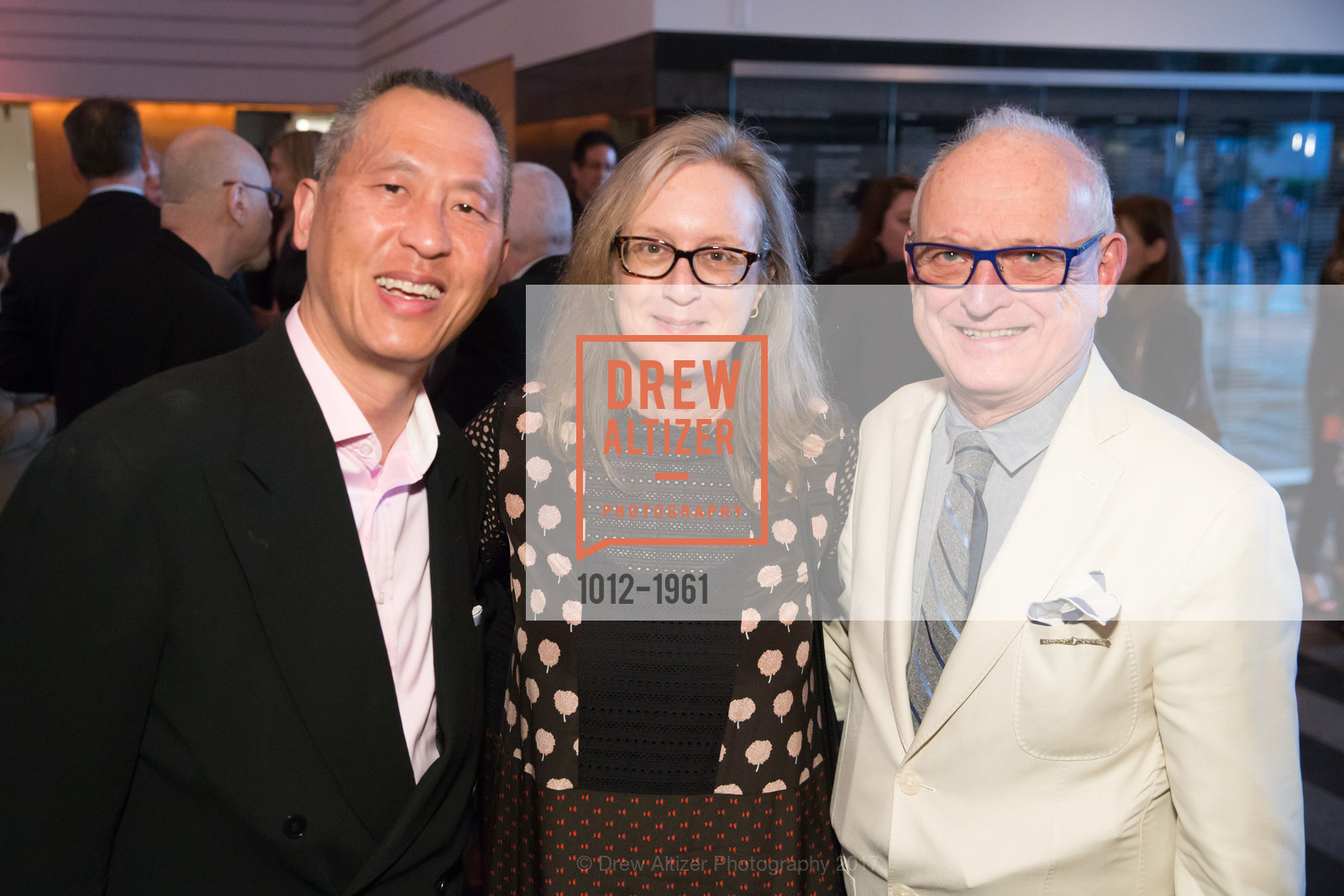 Darrell Louie, Janet Bishop, Paul Templeton, Matisse/Diebenkorn Preview and Reception at SFMOMA, SF MOMA, March 8th, 2017, Photo #1012-1961 Darrell Louie, Janet Bishop, Paul Templeton, Photo #1012-1961
