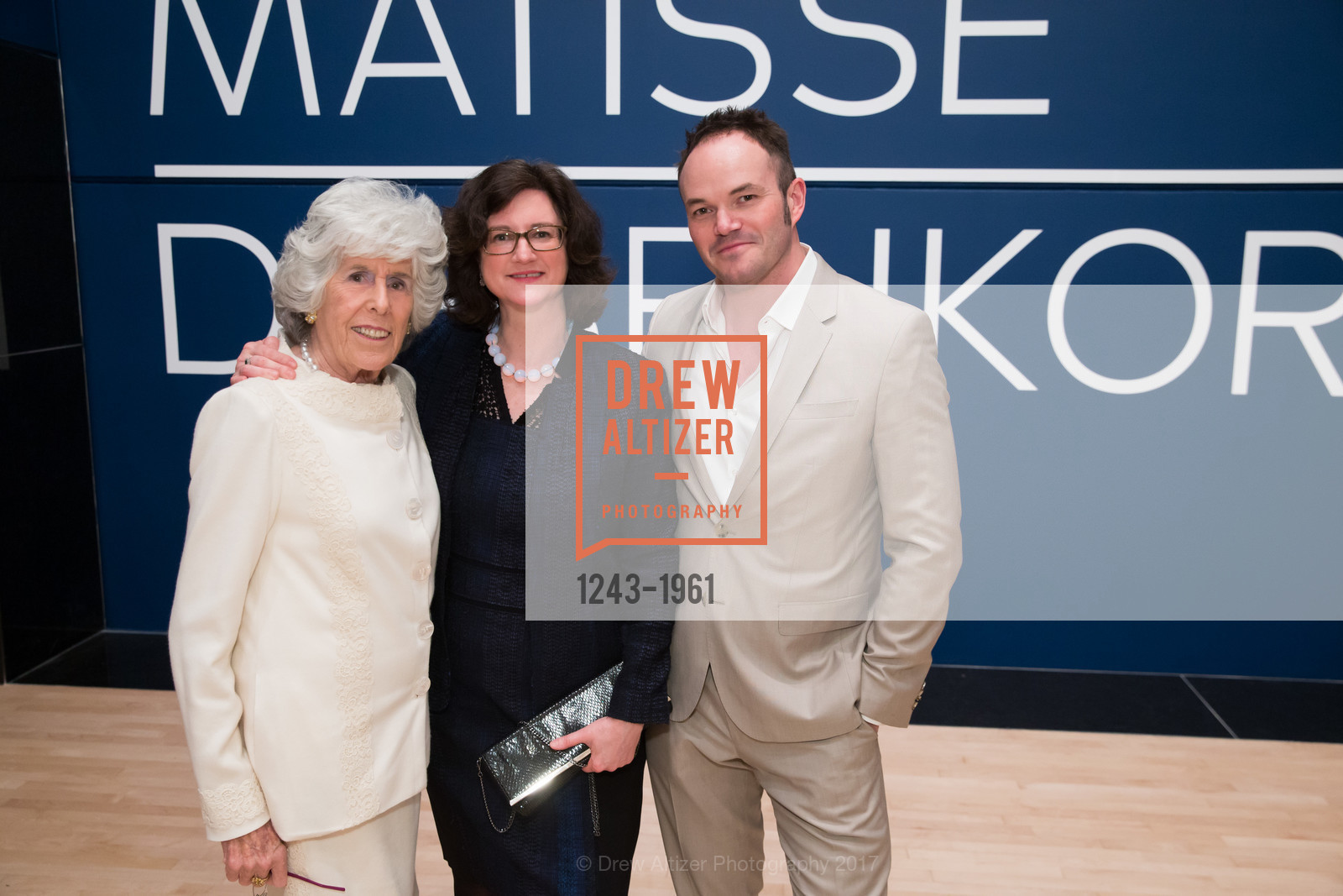 Sue Cohen, Katy Rothkopf, Christopher Bedford, Matisse/Diebenkorn Preview and Reception at SFMOMA, SF MOMA, March 8th, 2017, Photo #1243-1961 Sue Cohen, Katy Rothkopf, Christopher Bedford, Photo #1243-1961