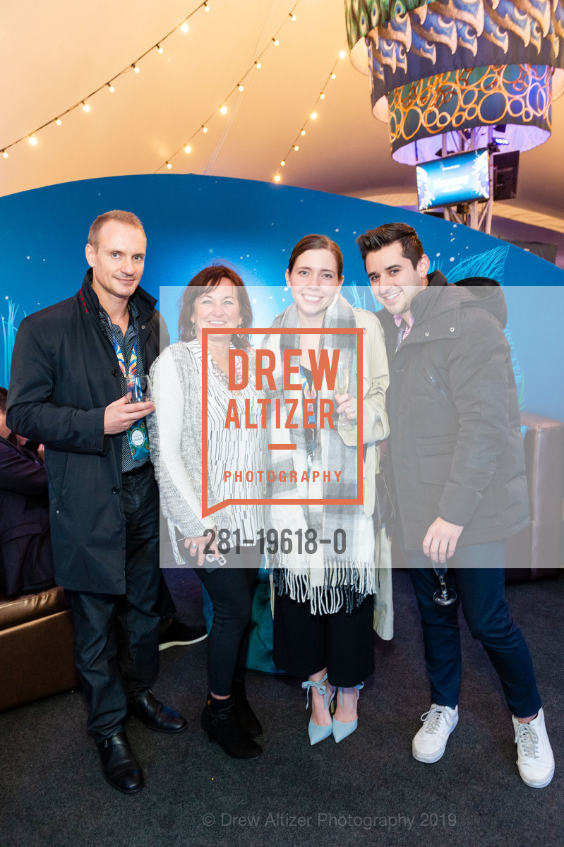 Michael Custine, Margaret Avilar, Toni Dopkowski, Justin Cabrera, Premiere of AMALUNA by Cirque du Soleil, Oracle Park, Under the Big Top, November 7th, 2019, Photo #281-19618-0 Michael Custine, Margaret Avilar, Toni Dopkowski, Justin Cabrera, Photo #281-19618-0