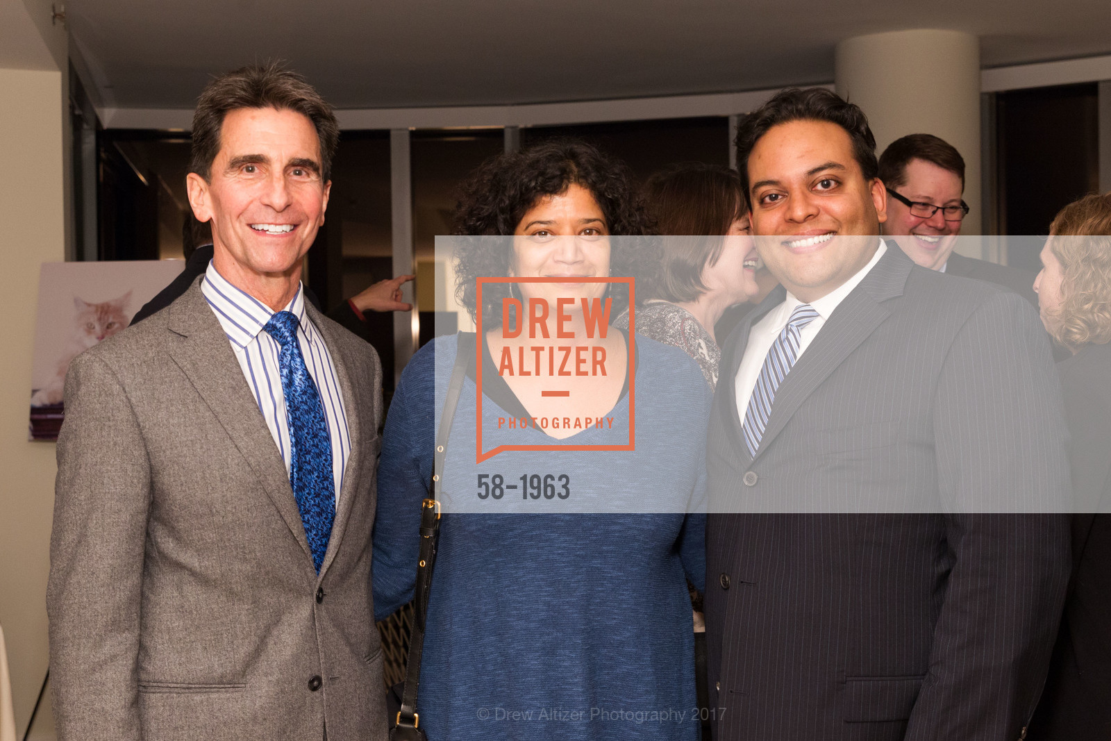 Mark Leno, Shireen McSpadden, Kaushik Roy, PAWS' 30th Anniversary Gala Kickoff, Lumina. 338 Main St, March 9th, 2017, Photo #58-1963 Mark Leno, Shireen McSpadden, Kaushik Roy, Photo #58-1963