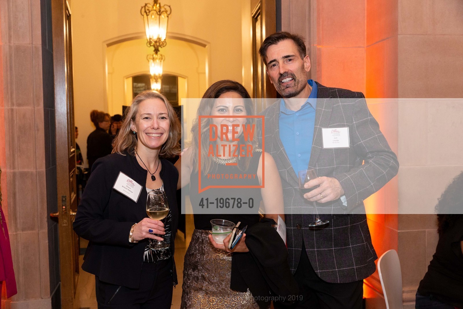 Diana Birkett Rakow, Oriana Branon, Jack Uhalde, Ebbies - Excellence in Business Awards 2019, Herbst Theater. 401 Van Ness Ave, November 14th, 2019, Photo #41-19678-0 Diana Birkett Rakow, Oriana Branon, Jack Uhalde, Photo #41-19678-0