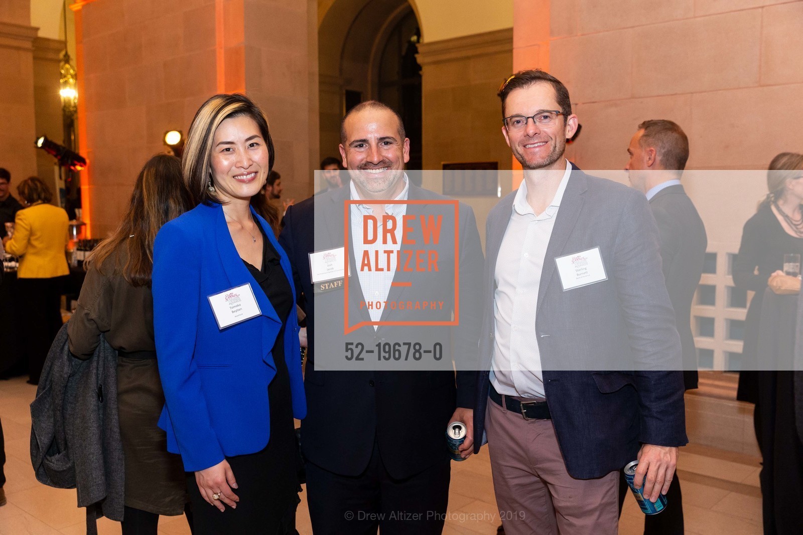 Tomoko Beytien, Josh Jacob, STtrling Burnett, Ebbies - Excellence in Business Awards 2019, Herbst Theater. 401 Van Ness Ave, November 14th, 2019, Photo #52-19678-0 Tomoko Beytien, Josh Jacob, STtrling Burnett, Photo #52-19678-0