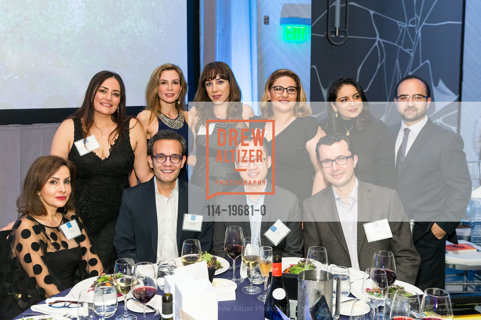 Mariam Ahmadian, Dena Karari, Angel Vossough, Mehrdad Mobasher, Aram, Calvin Lee, Azadeh Sanjari, Saeed Moaddeli, Yasmin Rouholiman, Arash Zolfaghari, Human Rights Watch Annual Voices for Justice Dinner 2019, Hotel Nia. 200 Independence Dr, November 14th, 2019, Photo #114-19681-0 Mariam Ahmadian, Dena Karari, Angel Vossough, Mehrdad Mobasher, Aram, Calvin Lee, Azadeh Sanjari, Saeed Moaddeli, Yasmin Rouholiman, Arash Zolfaghari, Photo #114-19681-0