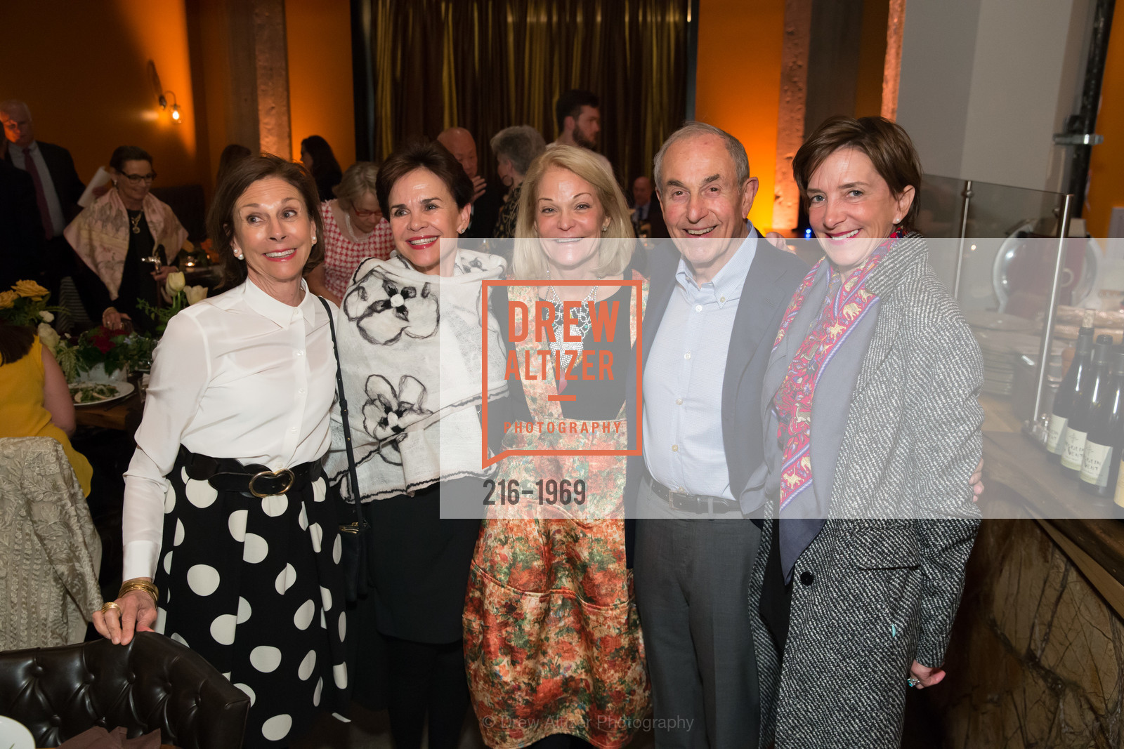 Linda Howell, Mary Vaughan Lester, Cathy Podell, Mike Podell, Hamilton-Benefitting the UCSF Gorgon Murray Caregiver Program, Dirty Water. 1355 Market Street, Photo #216-1969 Linda Howell, Mary Vaughan Lester, Cathy Podell, Mike Podell, Photo #216-1969