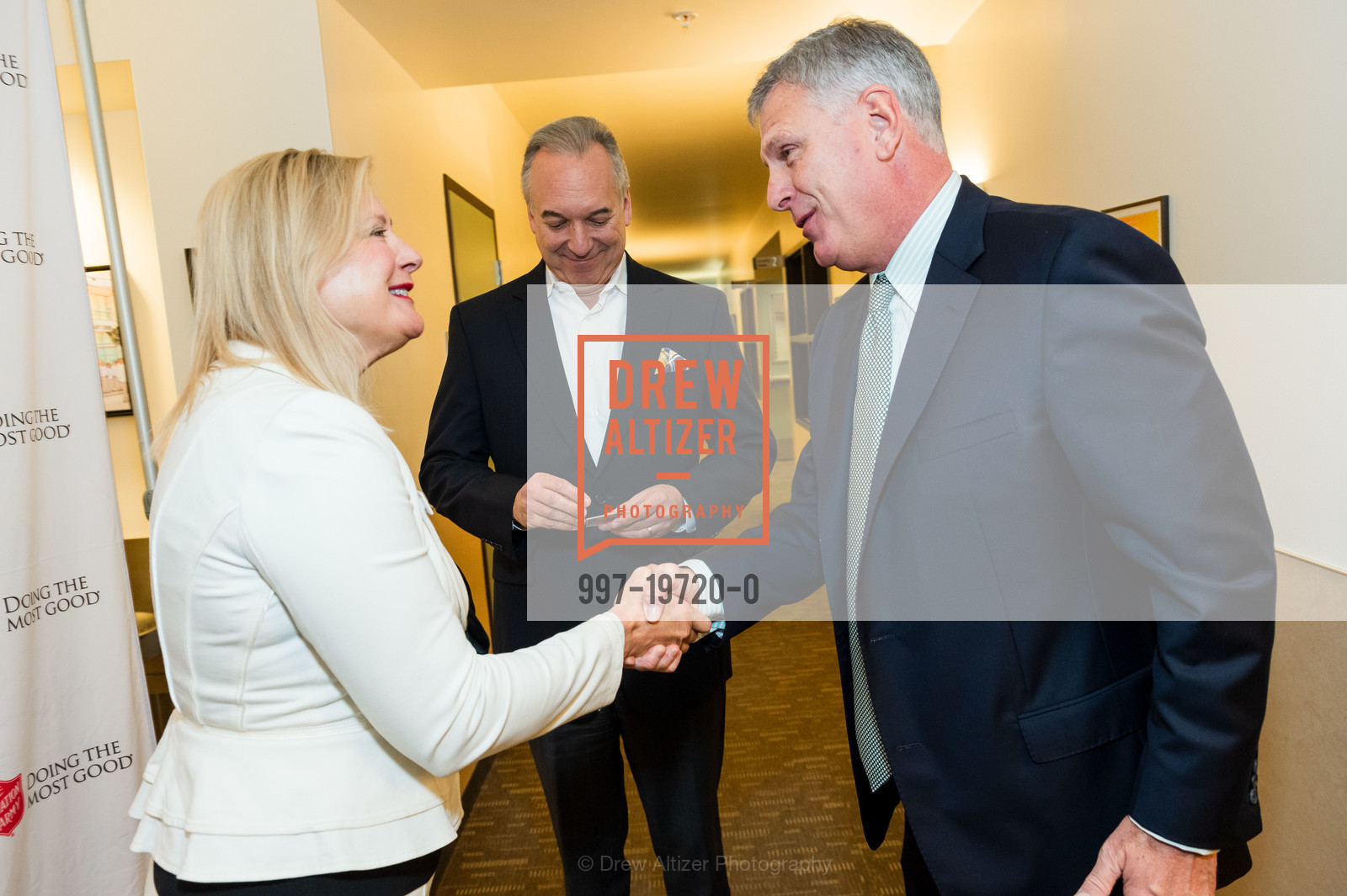 Karen Gramling, Glenn Gramling, Ernst Bauer, Salvation Army's Holiday Luncheon 2019, The Salvation Army Kroc Center. 240 Turk St, Photo #997-19720-0 Karen Gramling, Glenn Gramling, Ernst Bauer, Photo #997-19720-0