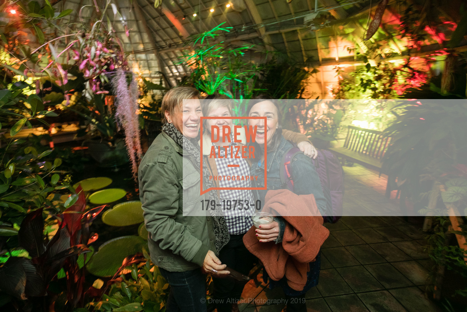 Ivy Schlegel, Robin Averbeck, Erin Bray, Conservatory of Flowers Night Bloom 2019, Conservatory of Flowers. 100 John F. Kennedy Drive, November 22nd, 2019, Photo #179-19753-0 Ivy Schlegel, Robin Averbeck, Erin Bray, Photo #179-19753-0