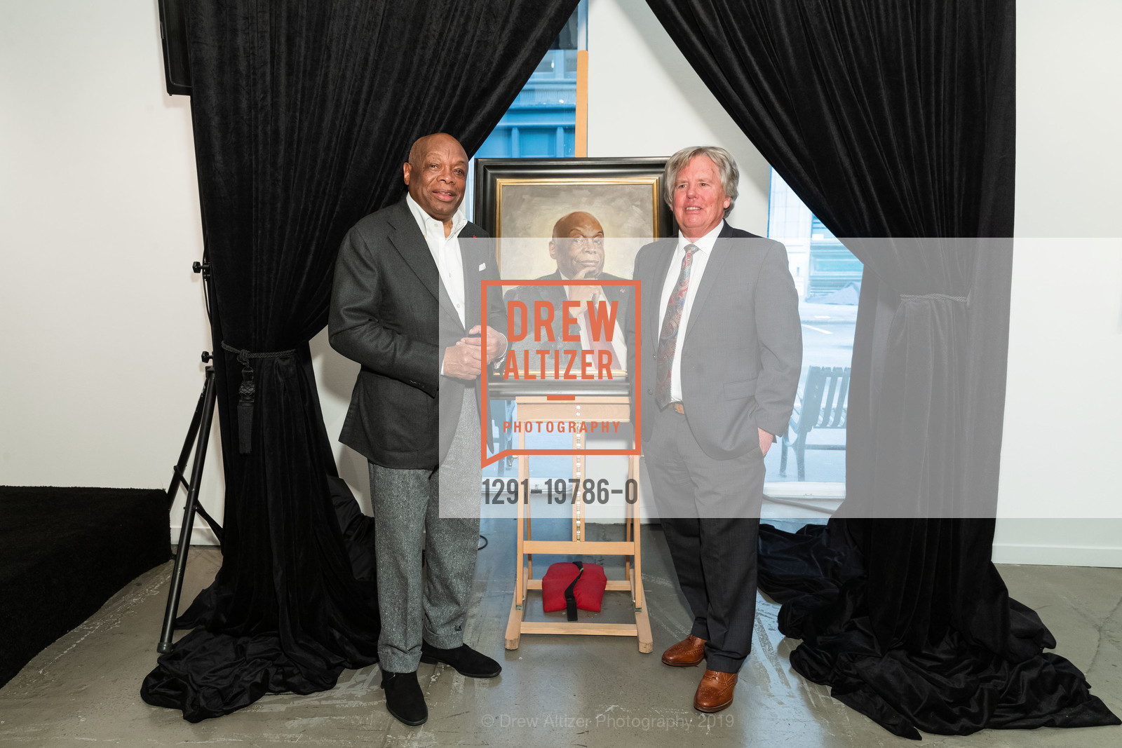 Willie Brown, Craig Nelson, Academy of Art University Hosts Mayor Willie L. Brown, Jr. Portrait Unveiling and Luncheon, Academy of Art University Atelier. 79 New Montgomery Street, November 27th, 2019, Photo #1291-19786-0 Willie Brown, Craig Nelson, Photo #1291-19786-0