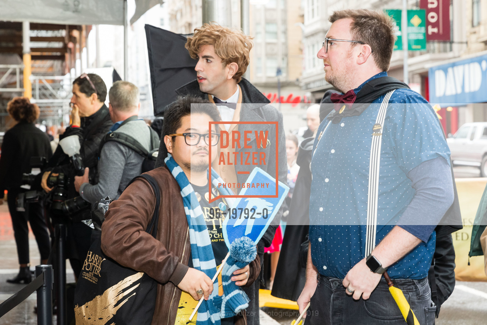 Leif Estrada, Rick Navarro, Rob Tangstrom, Red Carpet Arrivals for Harry Potter and the Cursed Child Opening at the Curran Theatre, Curran Theatre. 445 Geary Street, December 1st, 2019, Photo #96-19792-0 Leif Estrada, Rick Navarro, Rob Tangstrom, Photo #96-19792-0