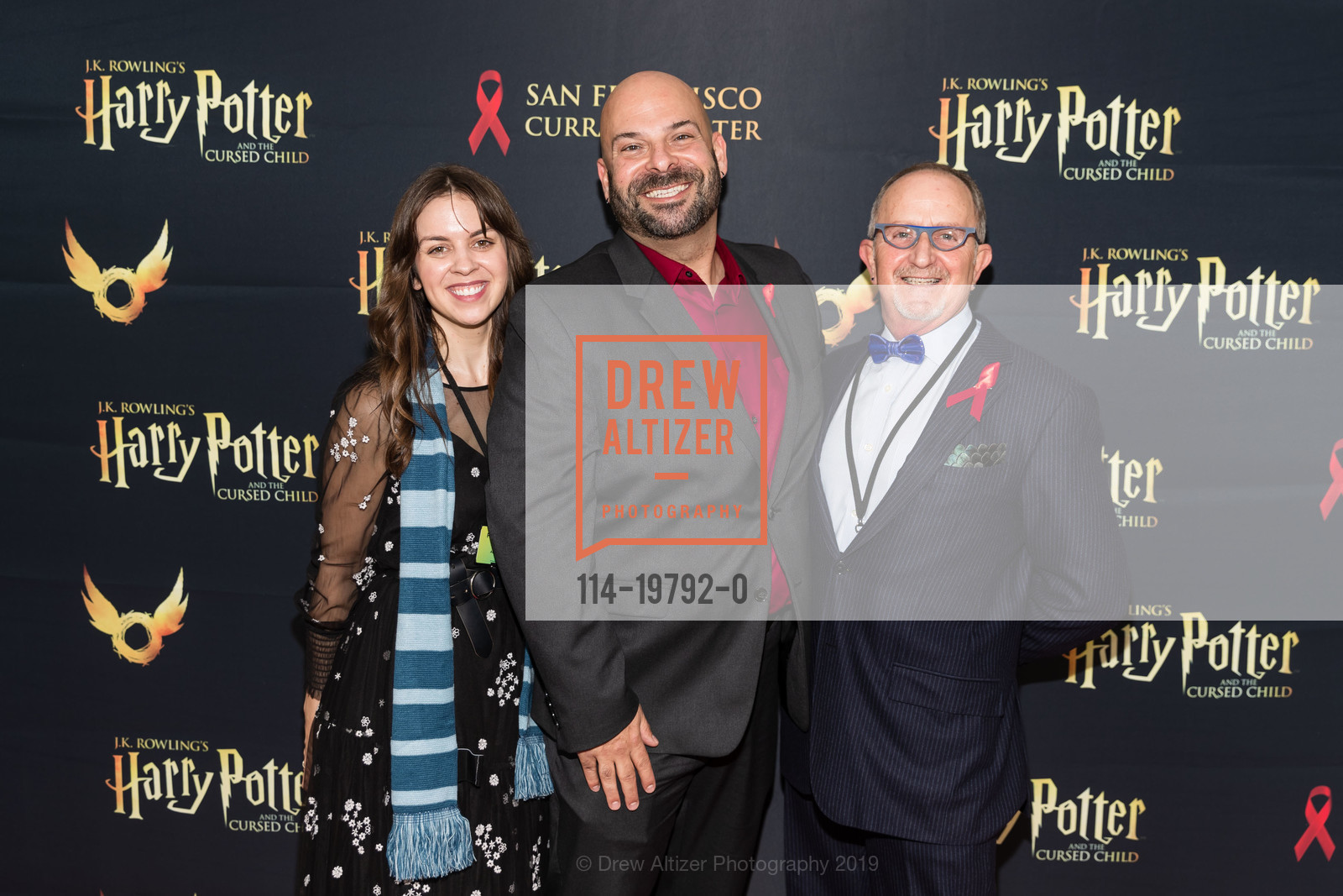 Julie Richter, Kevin Kopjak, Charly Zukow, Red Carpet Arrivals for Harry Potter and the Cursed Child Opening at the Curran Theatre, Curran Theatre. 445 Geary Street, December 1st, 2019, Photo #114-19792-0 Julie Richter, Kevin Kopjak, Charly Zukow, Photo #114-19792-0