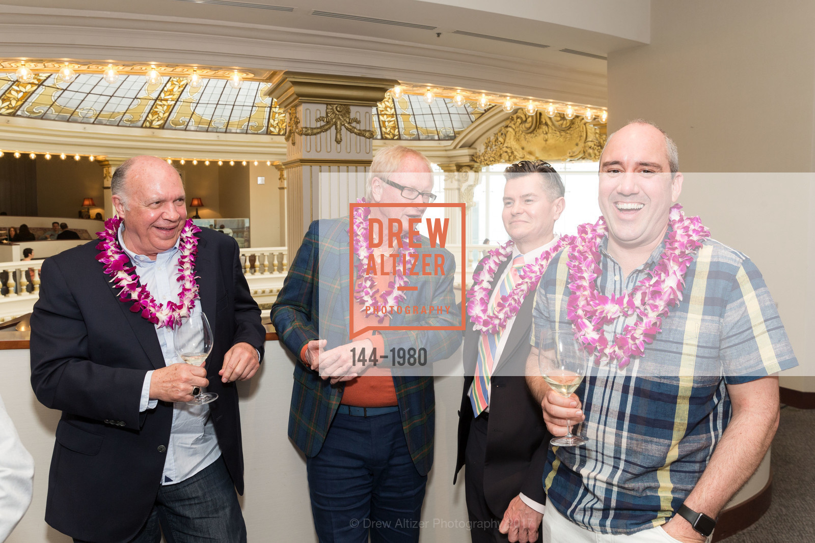 Bill Hales, Ed Winger, Chris Meza, Gil Padia, Aubrey Brewster's Purely Paradise Birthday Luncheon 2017, Neiman Marcus. 150 Stockton St SF, California 94108, March 24th, 2017