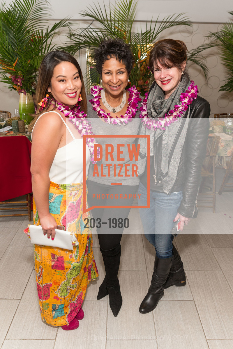Jojo Ginn, Karen Varnado, Elaine Mellis, Aubrey Brewster's Purely Paradise Birthday Luncheon 2017, Neiman Marcus. 150 Stockton St SF, California 94108, March 24th, 2017