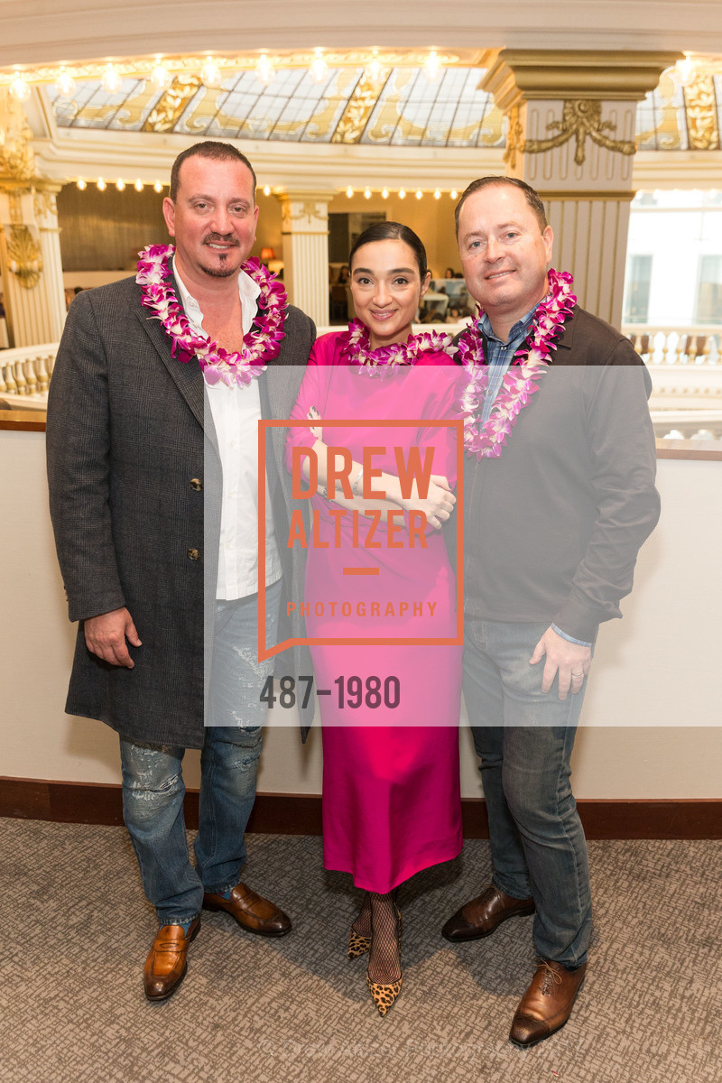 Gene Crystal, Olga Dubrovsky, Edward Dubrovsky, Aubrey Brewster's Purely Paradise Birthday Luncheon 2017, Neiman Marcus. 150 Stockton St SF, California 94108, March 24th, 2017, Photo #487-1980 Gene Crystal, Olga Dubrovsky, Edward Dubrovsky, Photo #487-1980