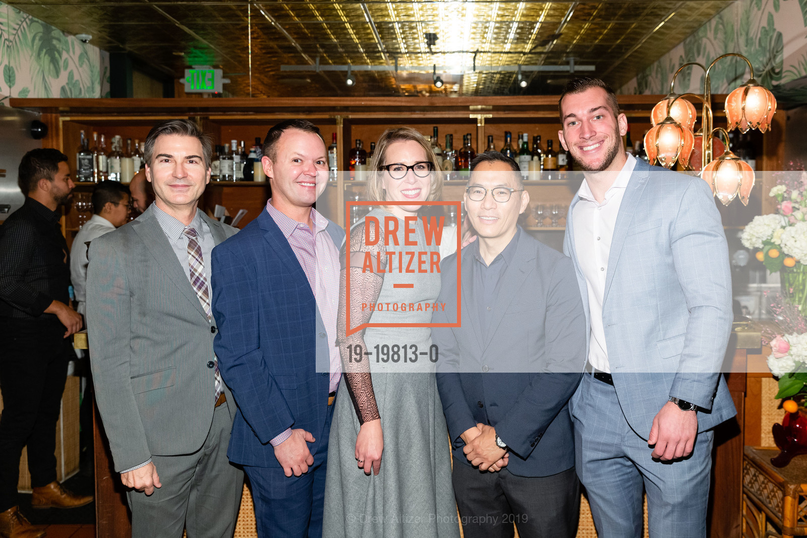 Randy SchrecK, Matt Curtis, Melanie Dean, William Kwan, Tyler Hack, San Francisco Magazine's Power Issue Luncheon, Leo's Oyster Bar. 568 Sacramento St, December 3rd, 2019, Photo #19-19813-0 Randy SchrecK, Matt Curtis, Melanie Dean, William Kwan, Tyler Hack, Photo #19-19813-0
